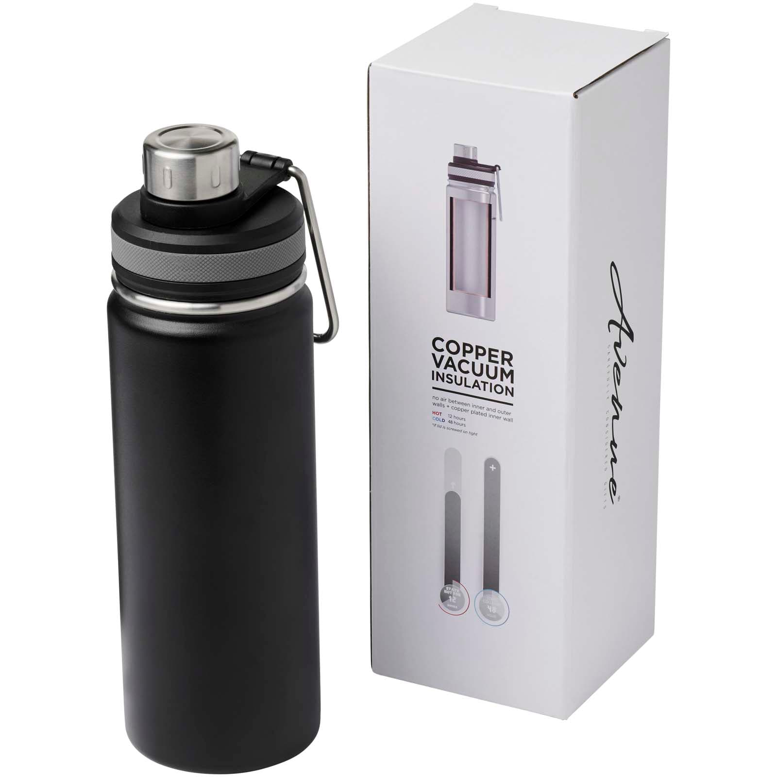 Bouteille de sport 590ml avec isolation par le vide et couche de cuivre Gessi coloris Noir