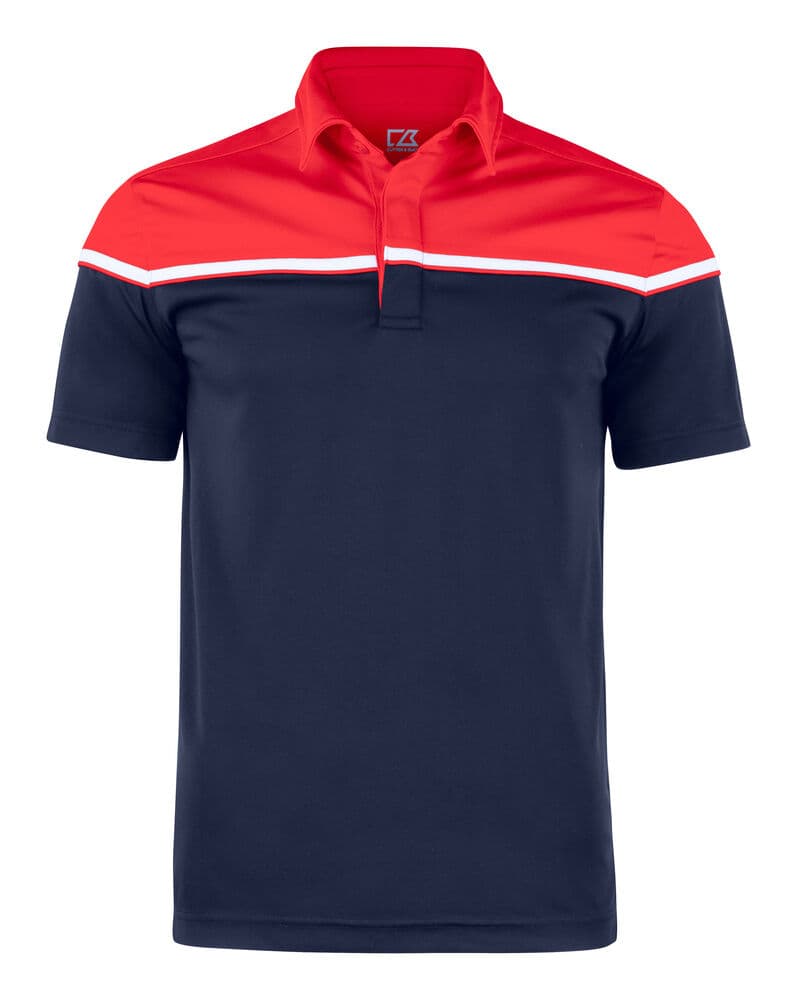 Polo Cutter & Buck Seabeck homme coloris Marine foncé / Rouge