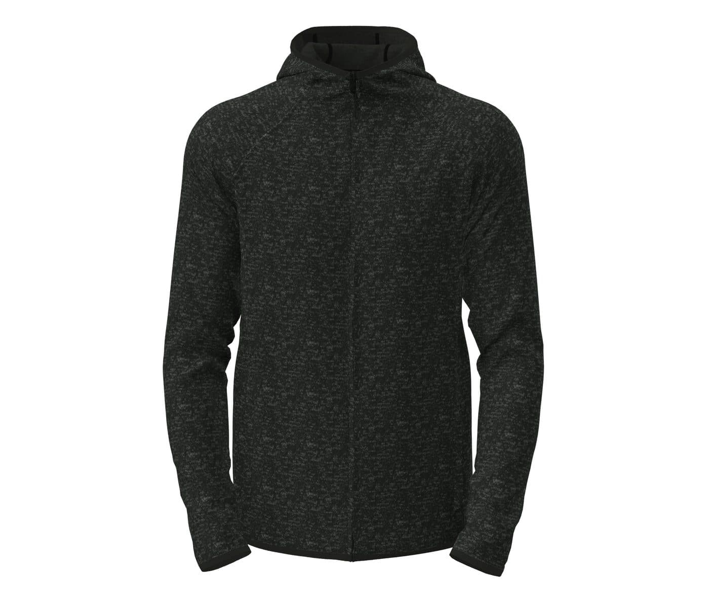 LUX HOODED KNITFLEECE JACKET FOR MEN coloris Noir opale chiné