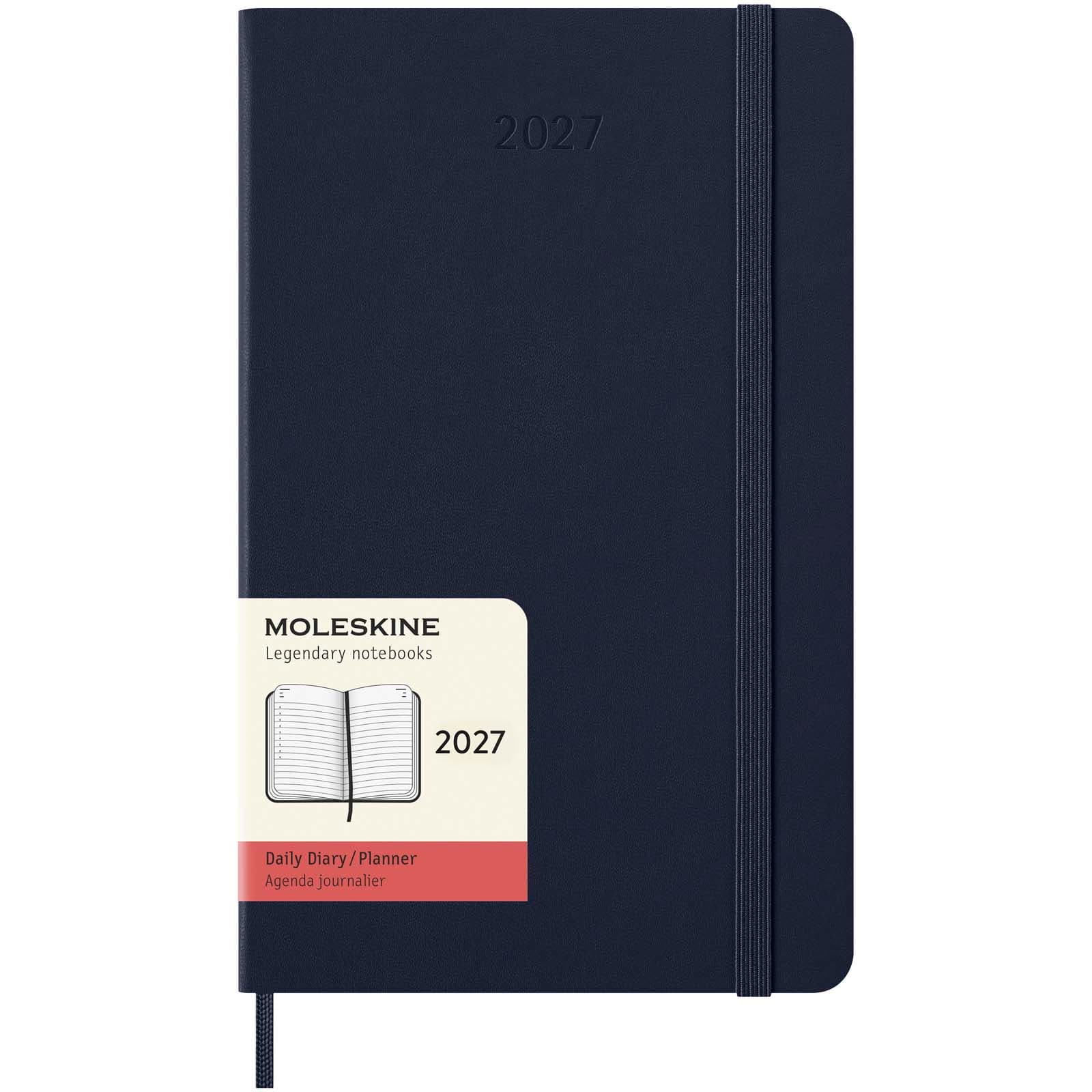Agenda L quotidien 12 mois Moleskine à couverture rigide coloris Bleu saphir