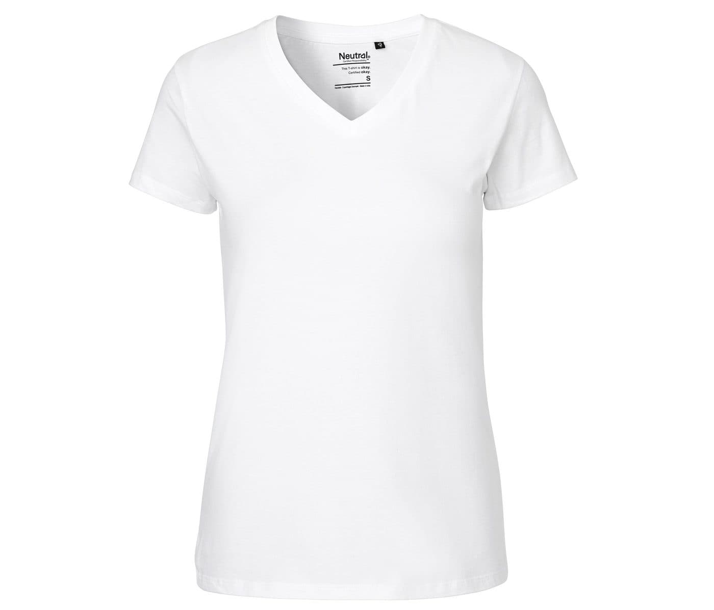LADIES V-NECK T-SHIRT coloris Blanc