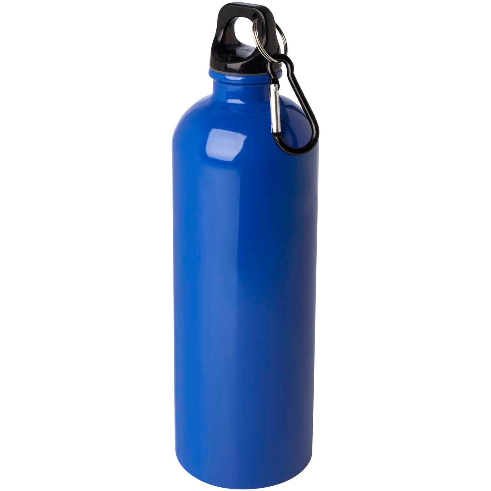 Bouteille d'eau Oregon de 750 ml simple paroi en acier recyclé certifié RCS avec mousqueton coloris Bleu roi