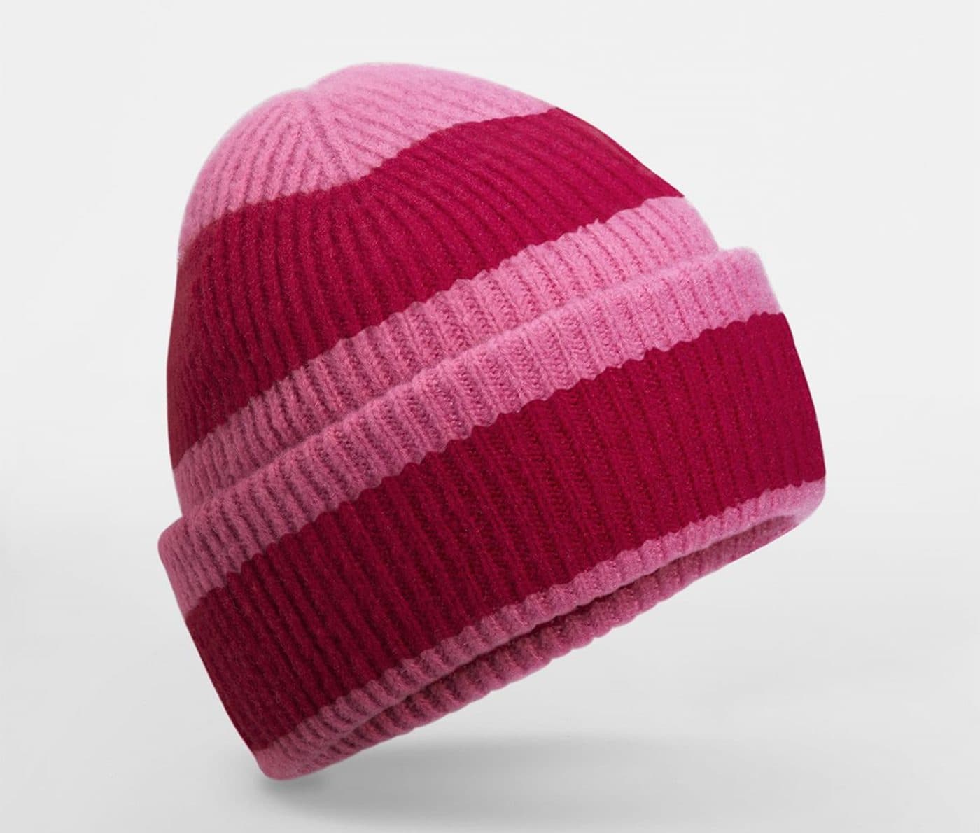 COLOUR BLOCK BEANIE coloris Rose / Rouge classique