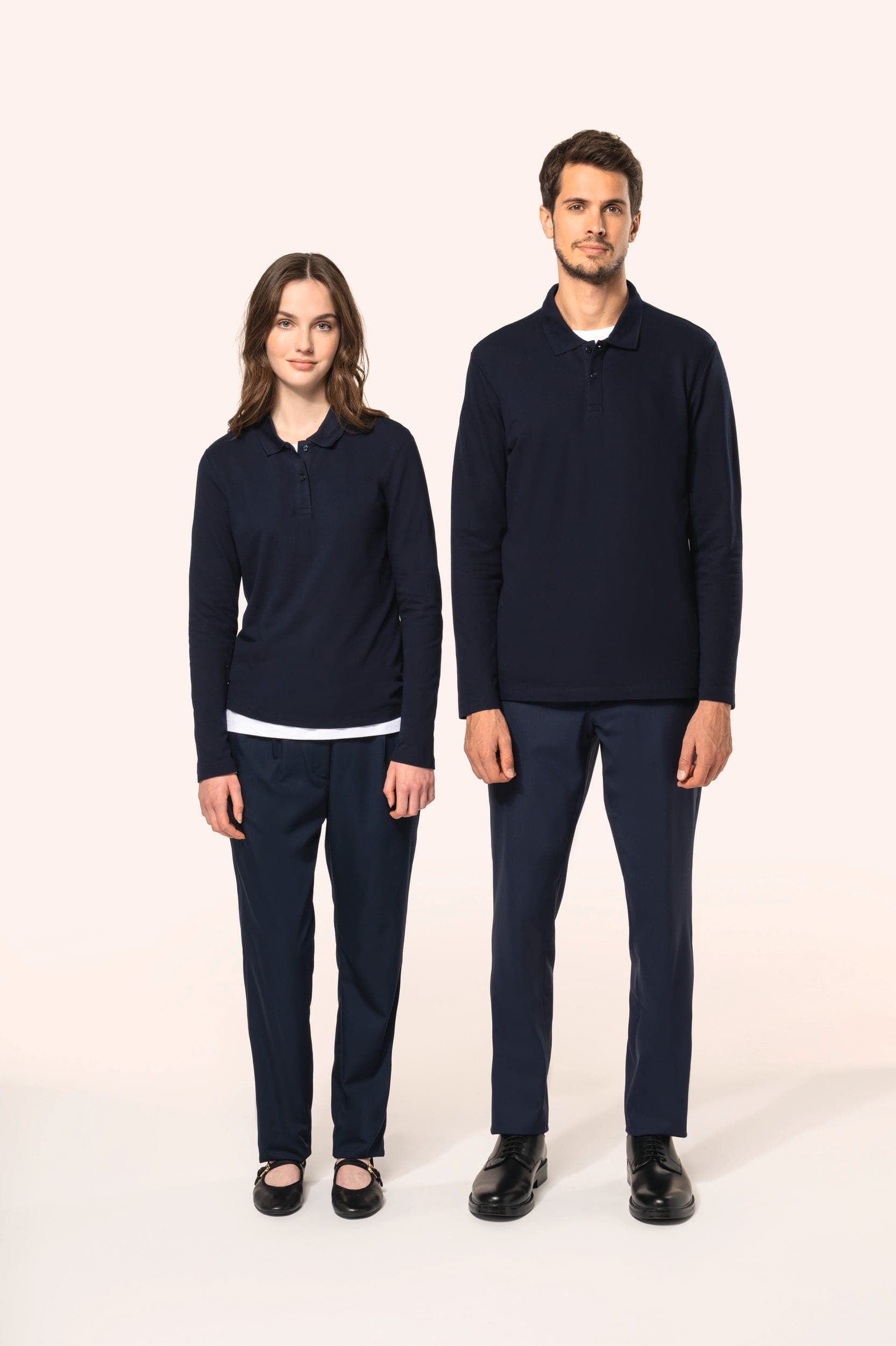 Polo Supima® manches longues femme en situation