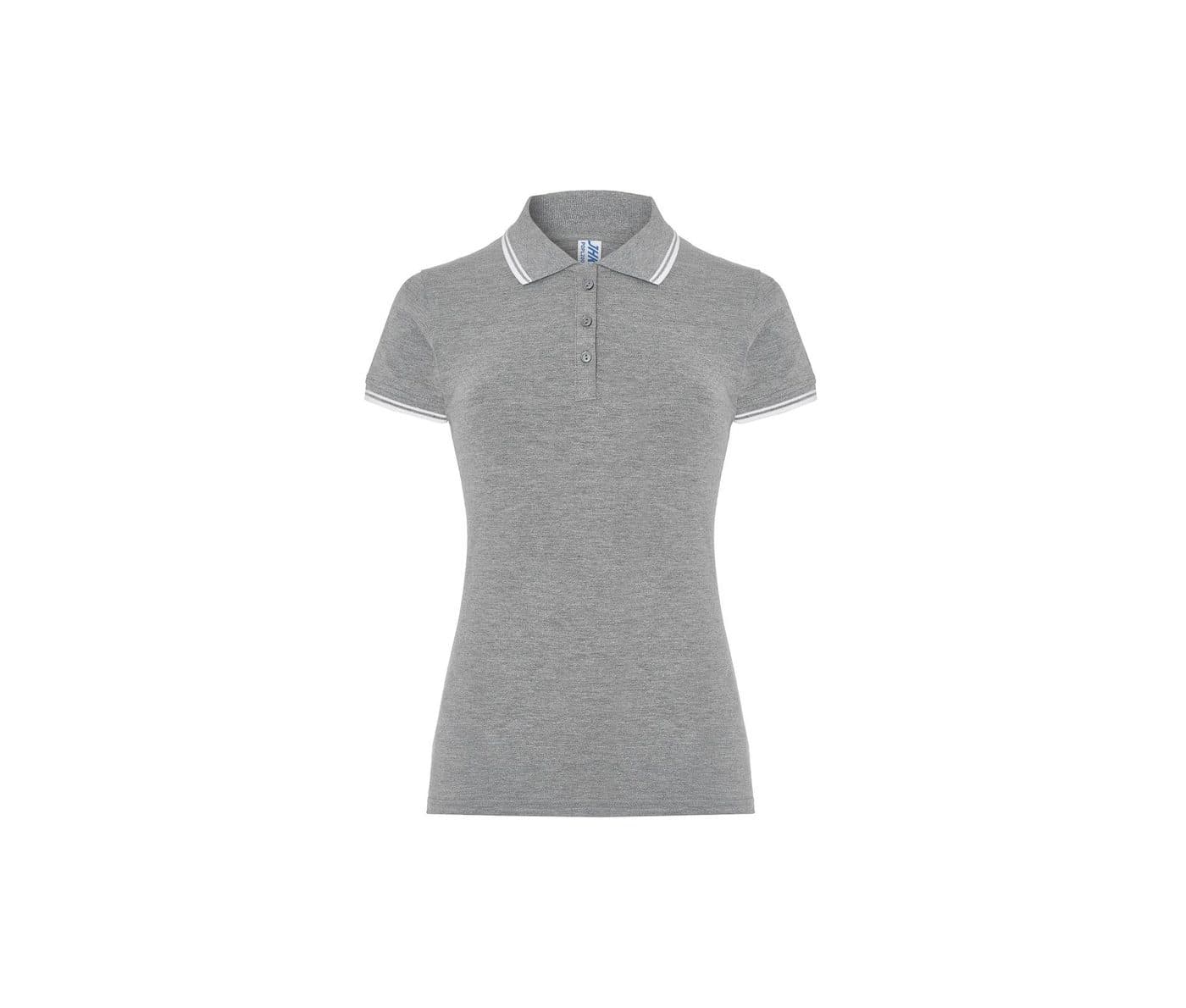 LADY REGULAR POLO coloris Gris chiné / Blanc