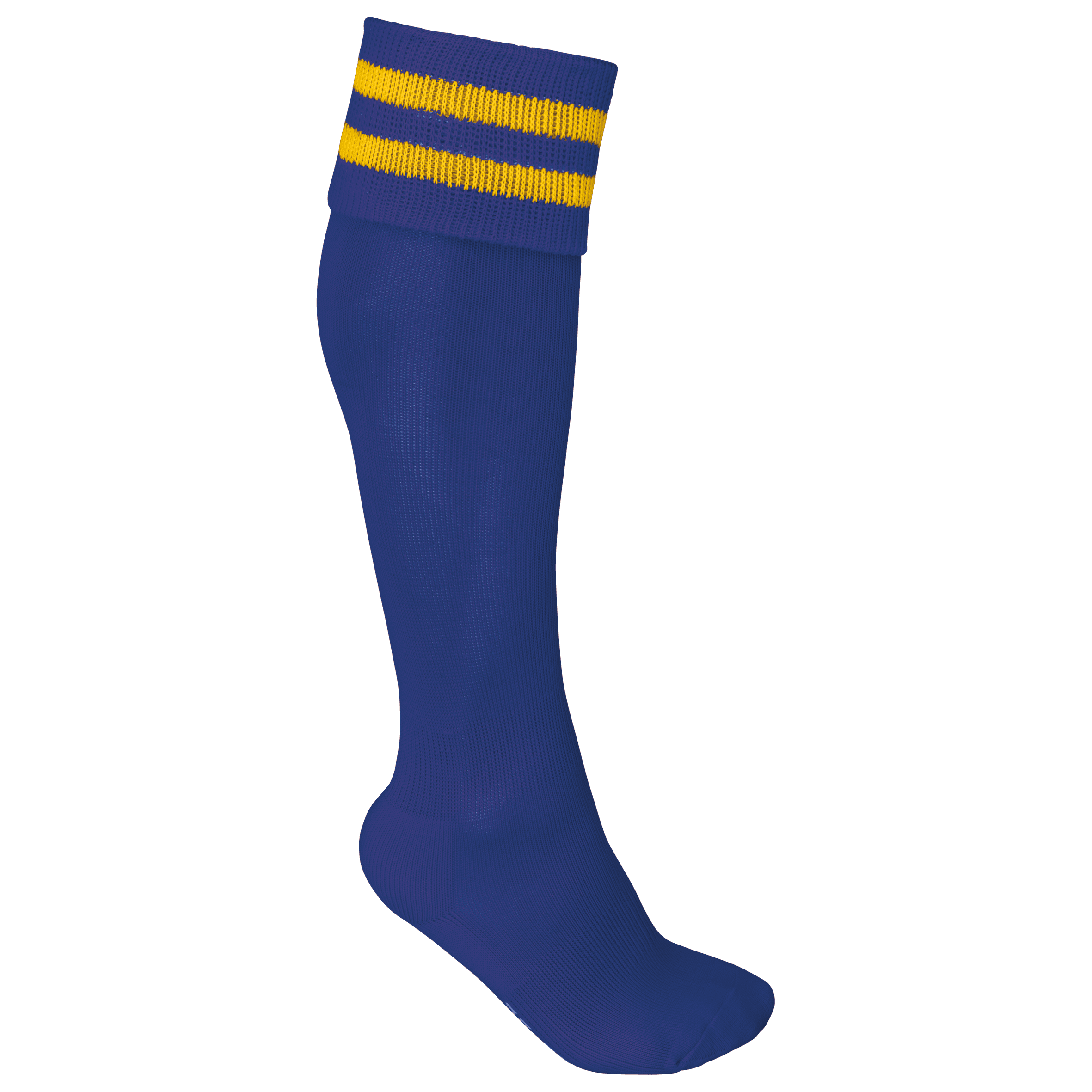 Chaussettes de sport rayées unisexe coloris Bleu roi foncé / Jaune sport
