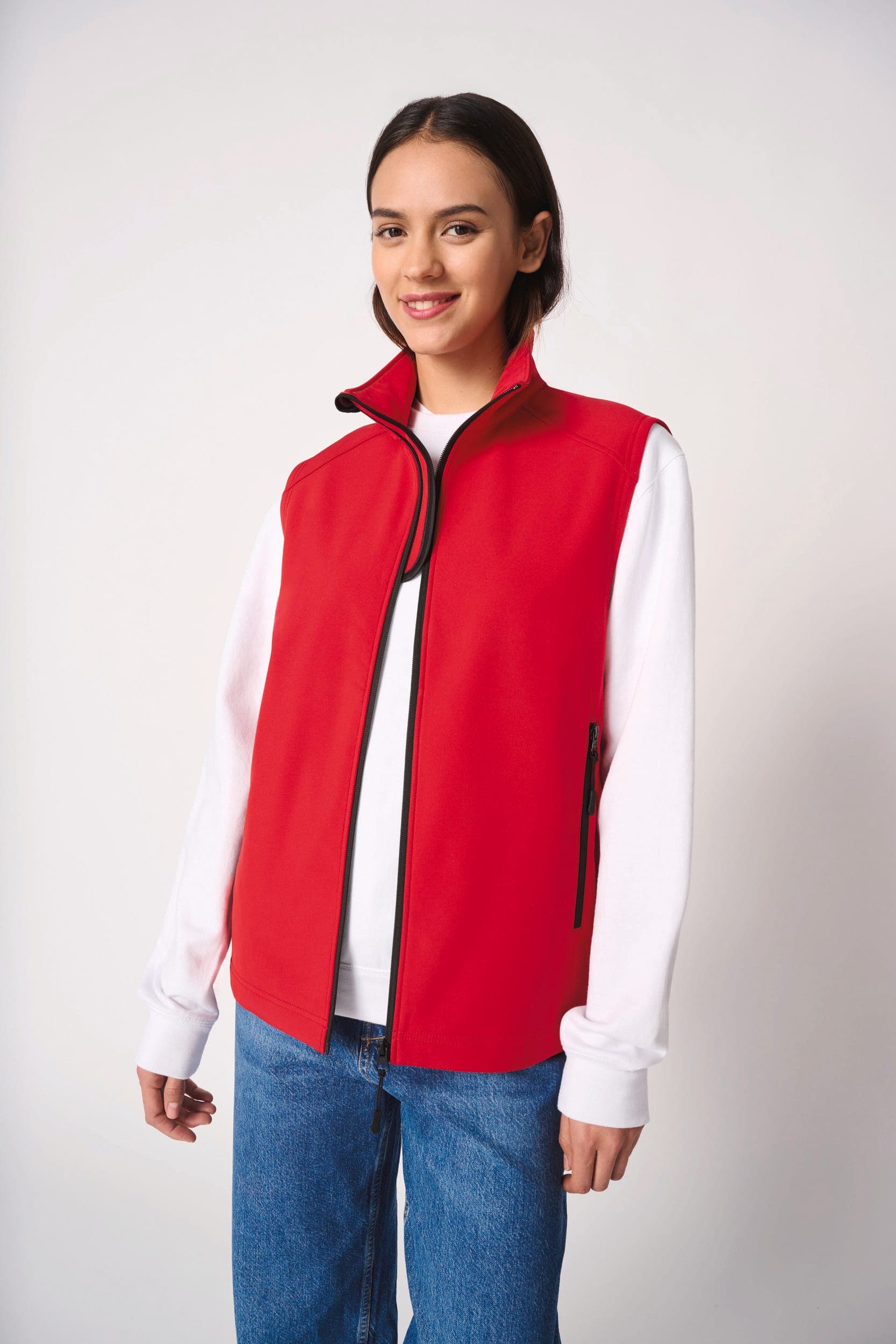 Bodywarmer softshell 2 couches unisexe en situation