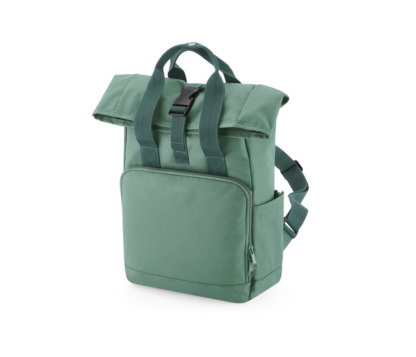 RECYCLED MINI TWIN HANDLE ROLL-TOP LAPTOP BACKPACK coloris Vert sauge