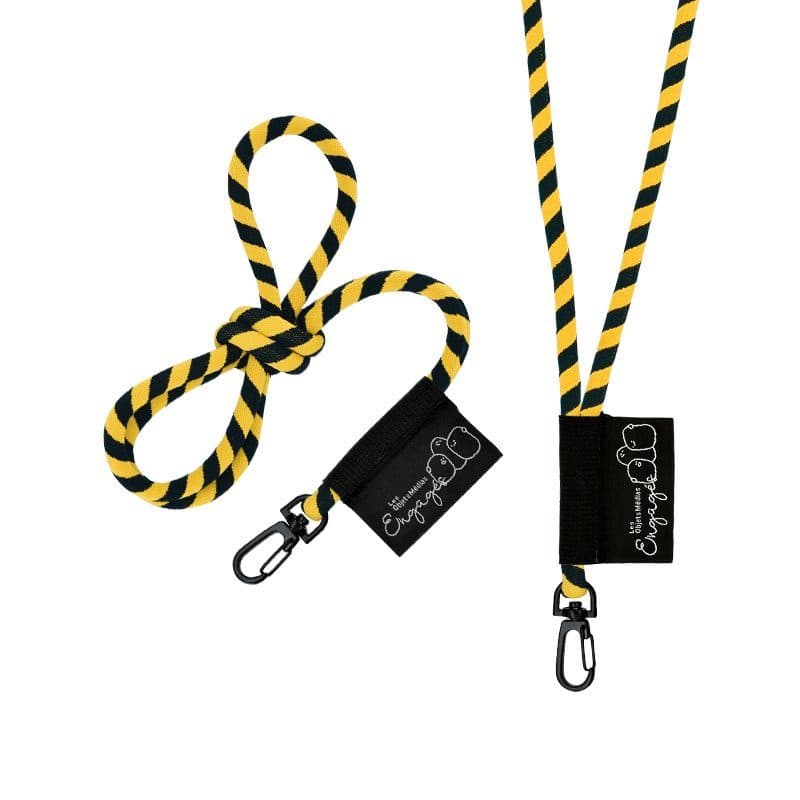 CORDON TOUR DE COU / LANYARD TUBULAIRE TISSEE 2 COULEURS en situation