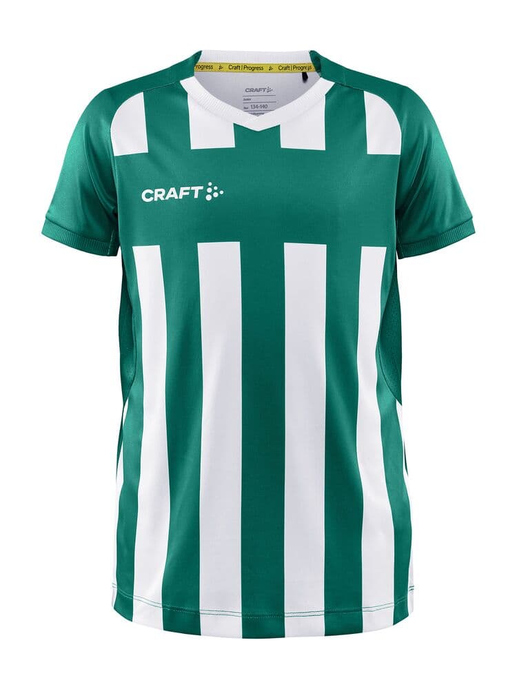 Craft Progress 2.0 stripe jersey jr coloris Vert / Blanc