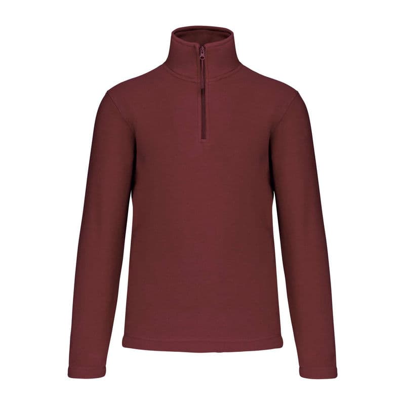 ENZO - ZIP NECK MICROFLEECE JACKET coloris Lie-de-vin