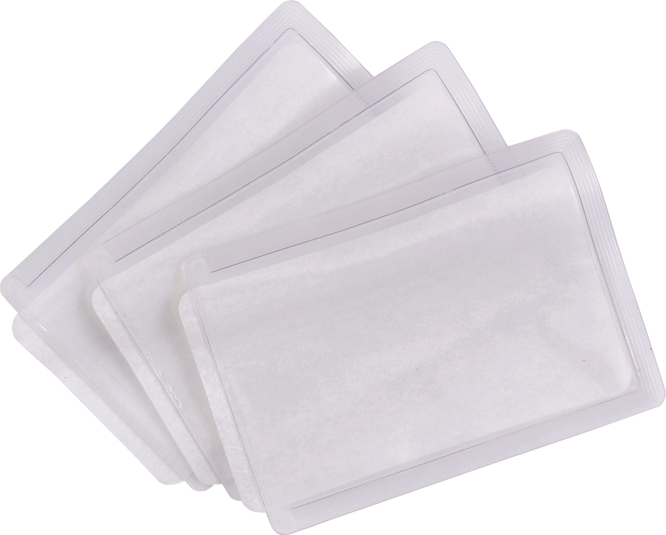 Poches d'identité thermocollantes (1 unité = pack de 50) en situation