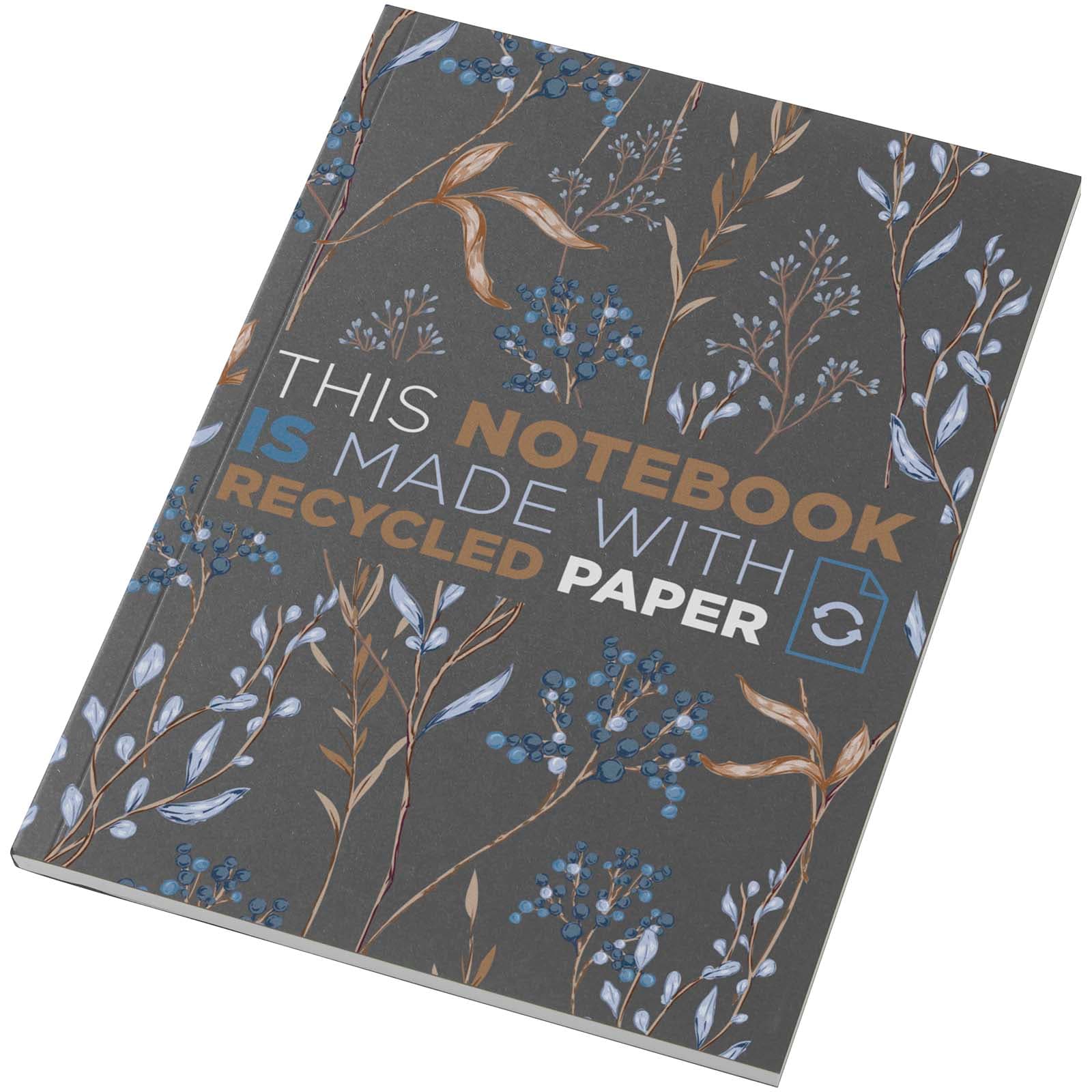 Cahier Novella Austen Colours recyclé A5 à couverture souple de 50 feuilles coloris Charbon