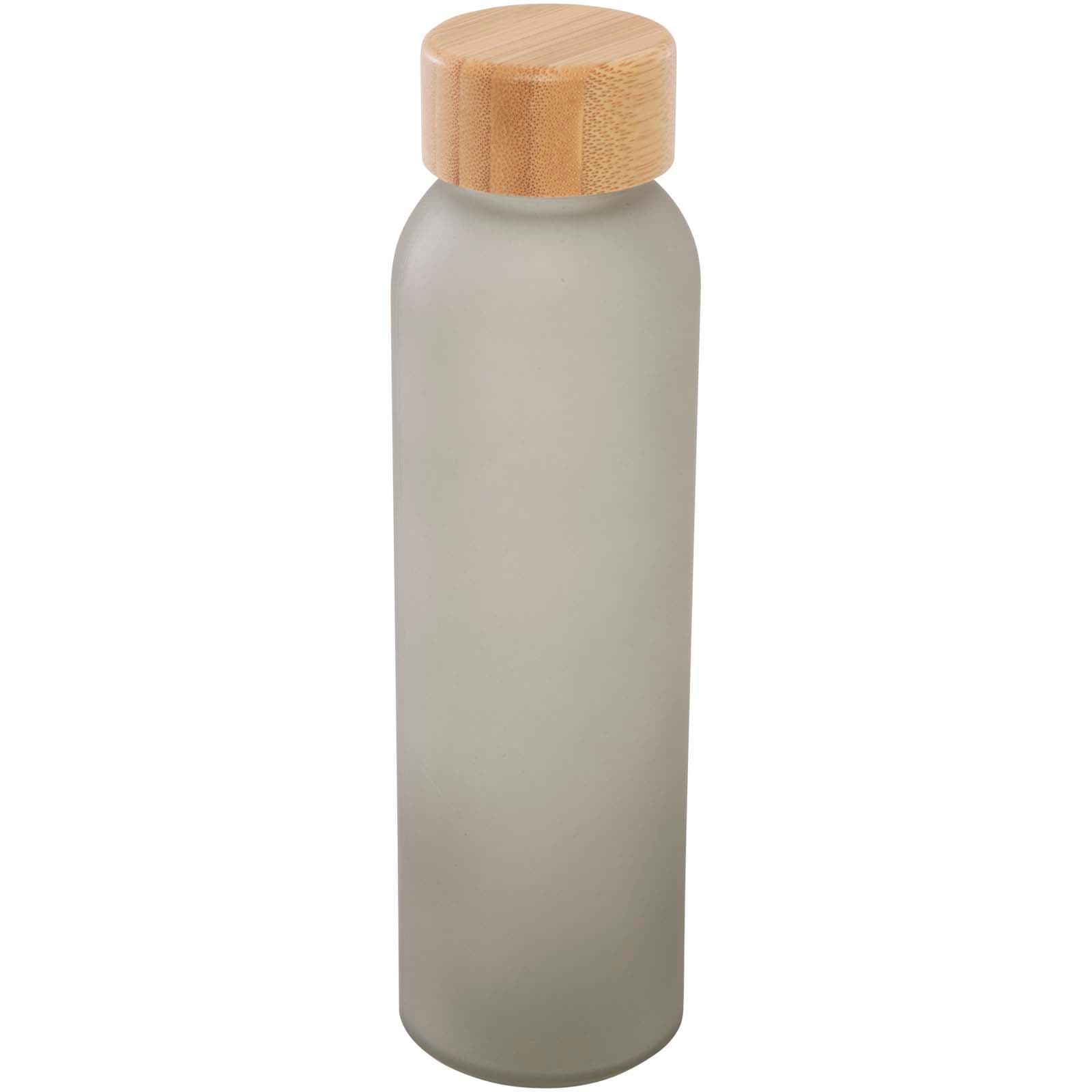 Bouteille en verre sodocalcique mat Lume de 500 ml avec couvercle en bambou   coloris Gris