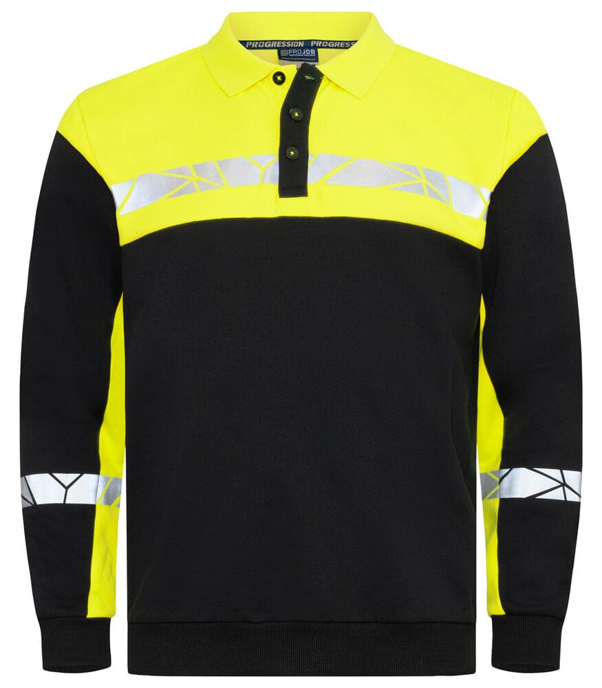 7100 POLO SWEAT coloris Noir / Jaune