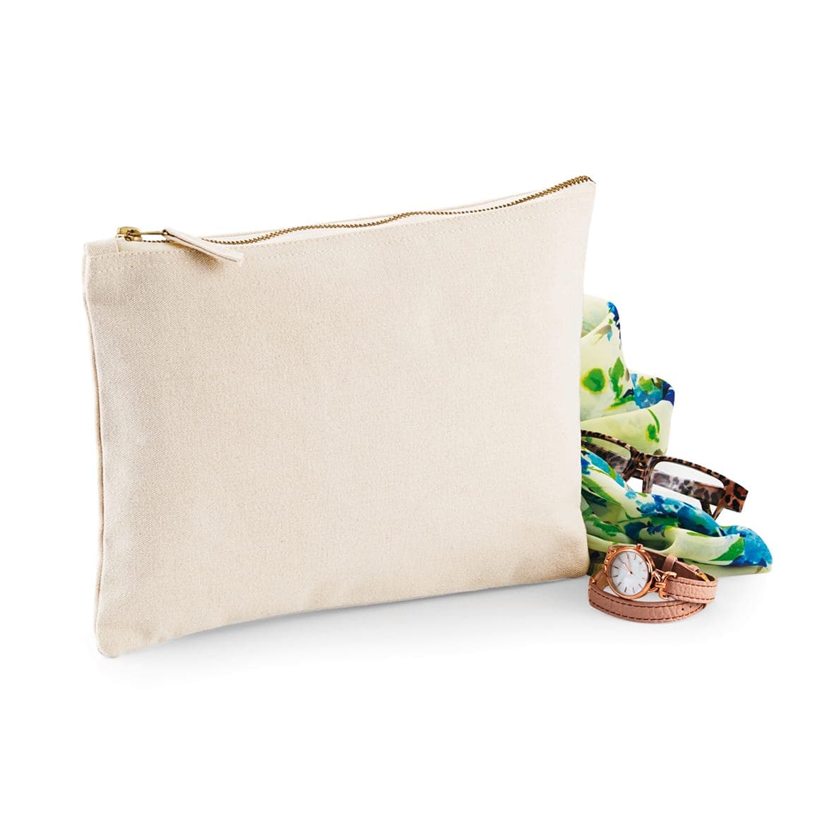 Pochette en toile de coton en situation