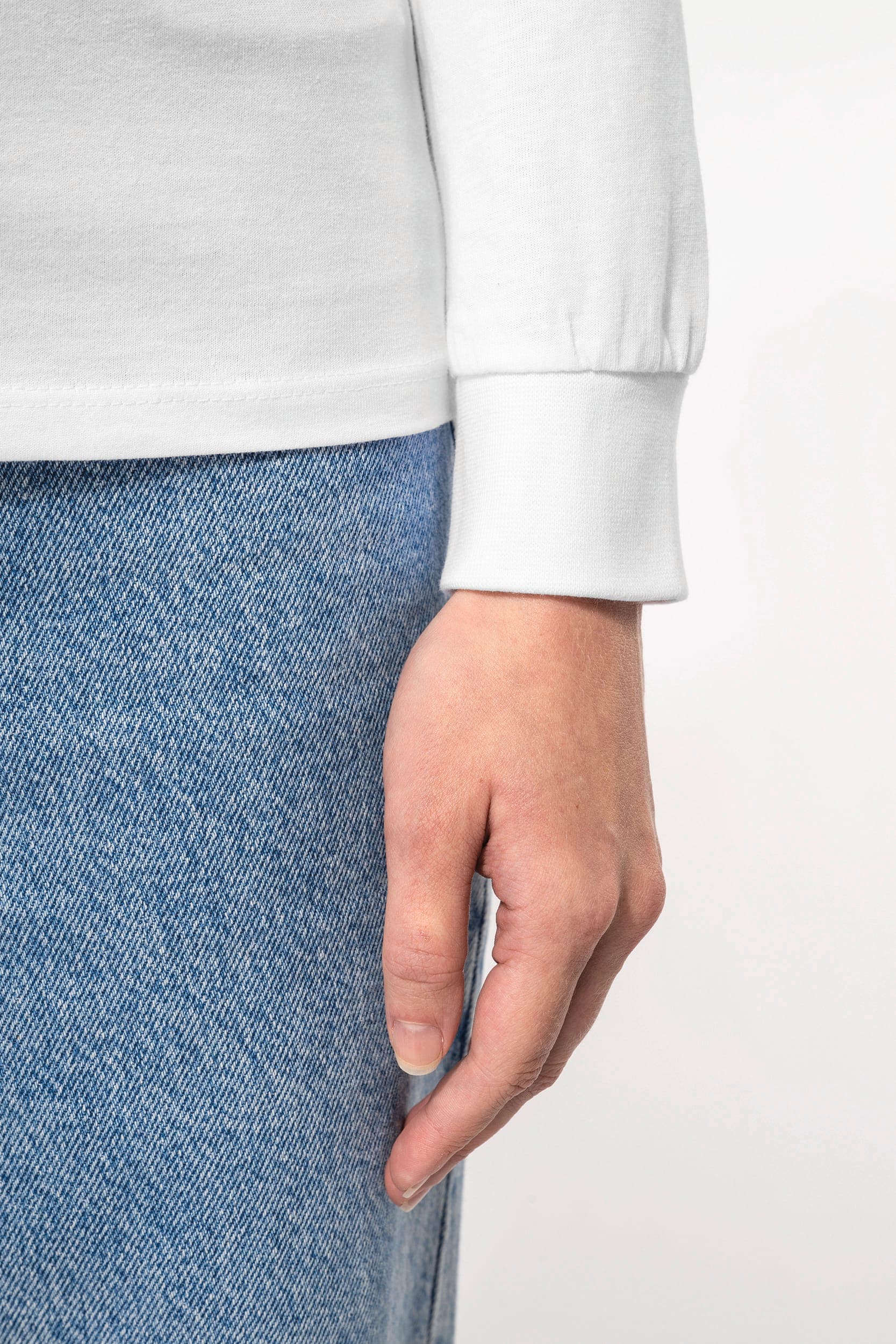 Polo jersey manches longues femme en situation