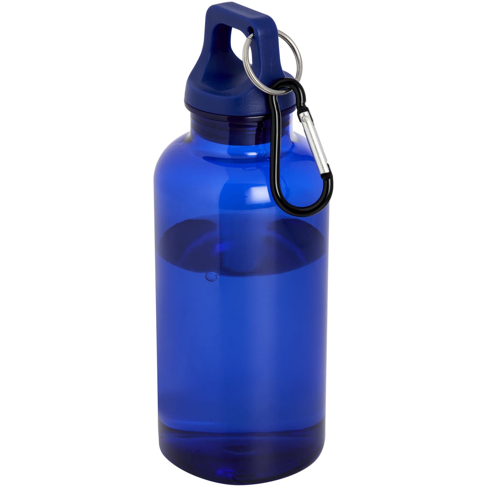 Bouteille d'eau Oregon de 400 ml en plastique recyclé avec mousqueton coloris Bleu