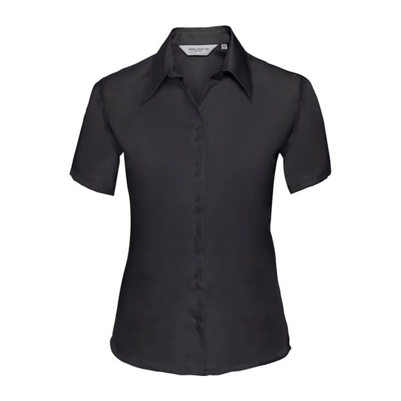 Russell Non-iron ladies blouse short-sleeve coloris Noir