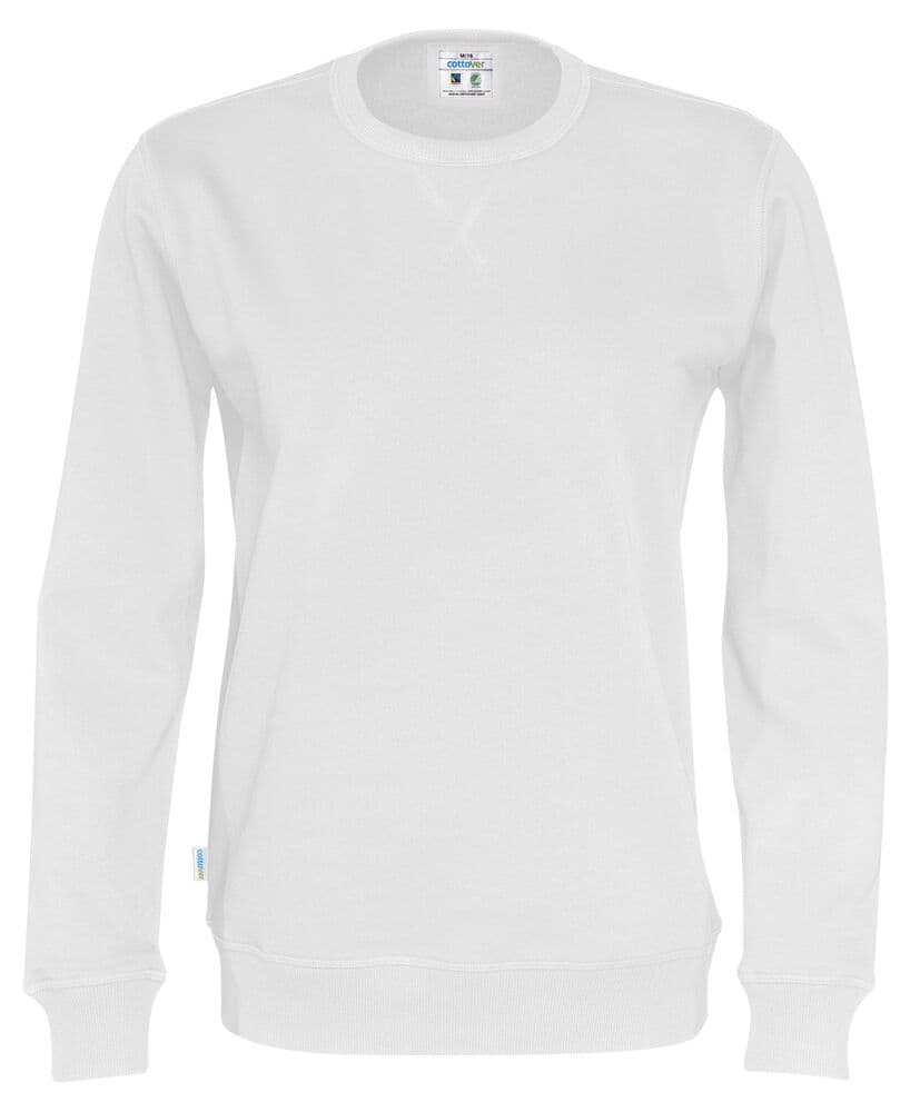 SWEAT COL ROND UNISEXE - CERTIFIÉ GOTS coloris Blanc
