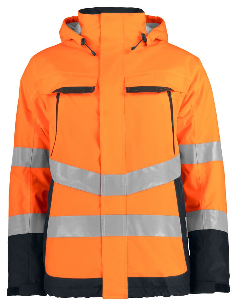 6441 IMPERMÉABLE SIGNALISATION DOUBLÉ EN ISO 20471 CLASSE 3 coloris Orange / Noir