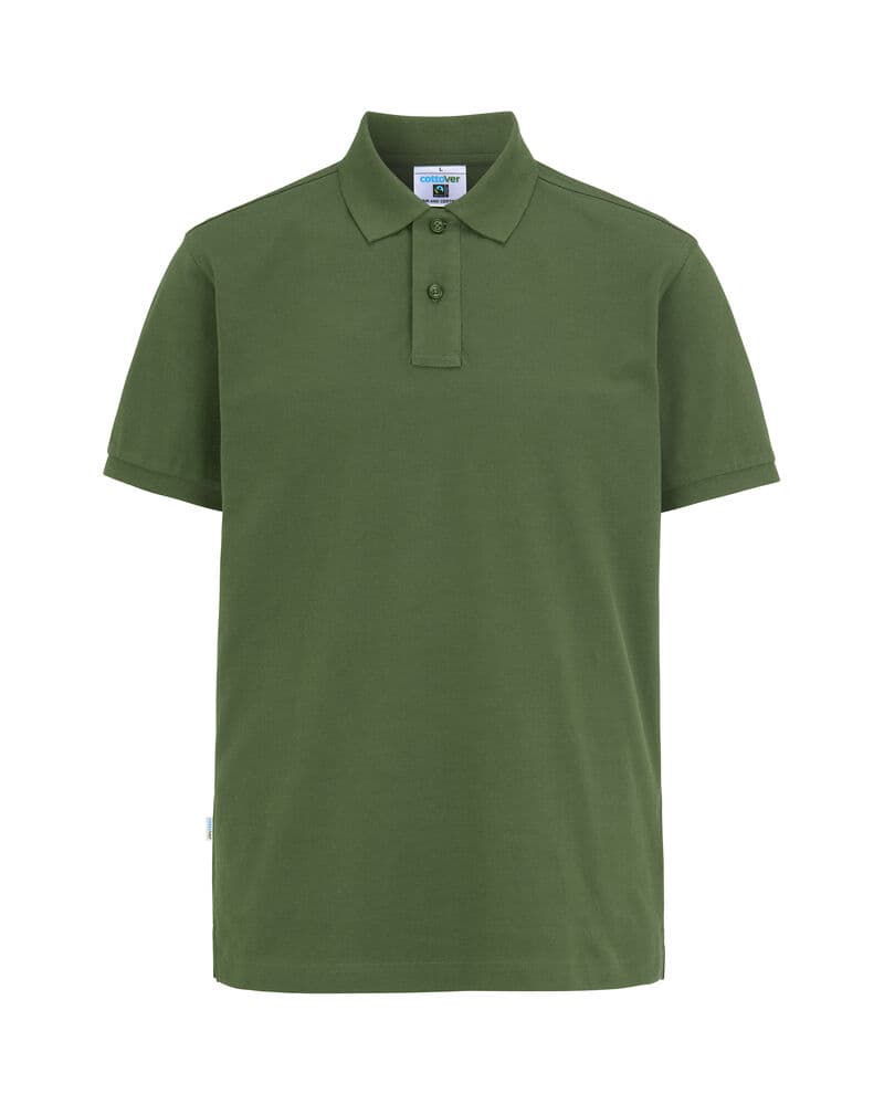 POLO PIQUE HOMME - CERTIFIÉ GOTS coloris Vert foncé