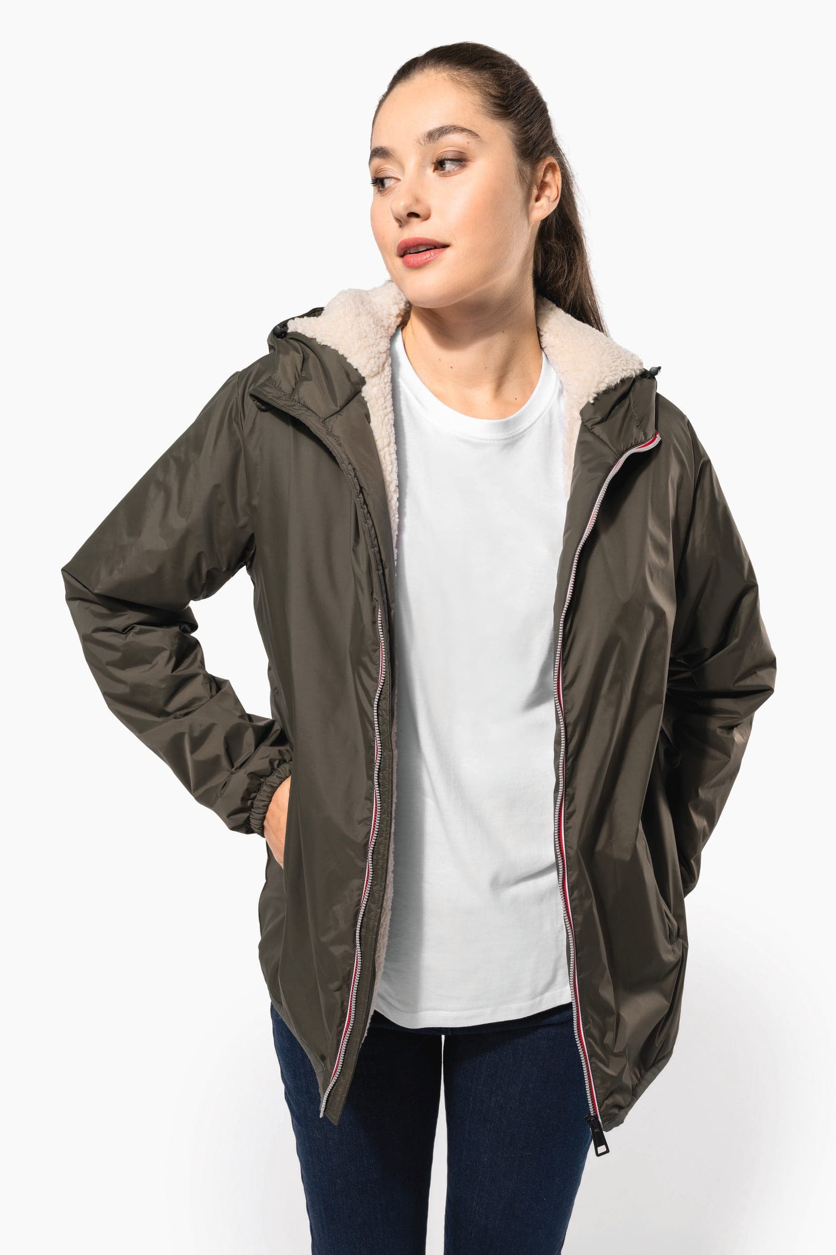 Veste doublée sherpa unisexe en situation