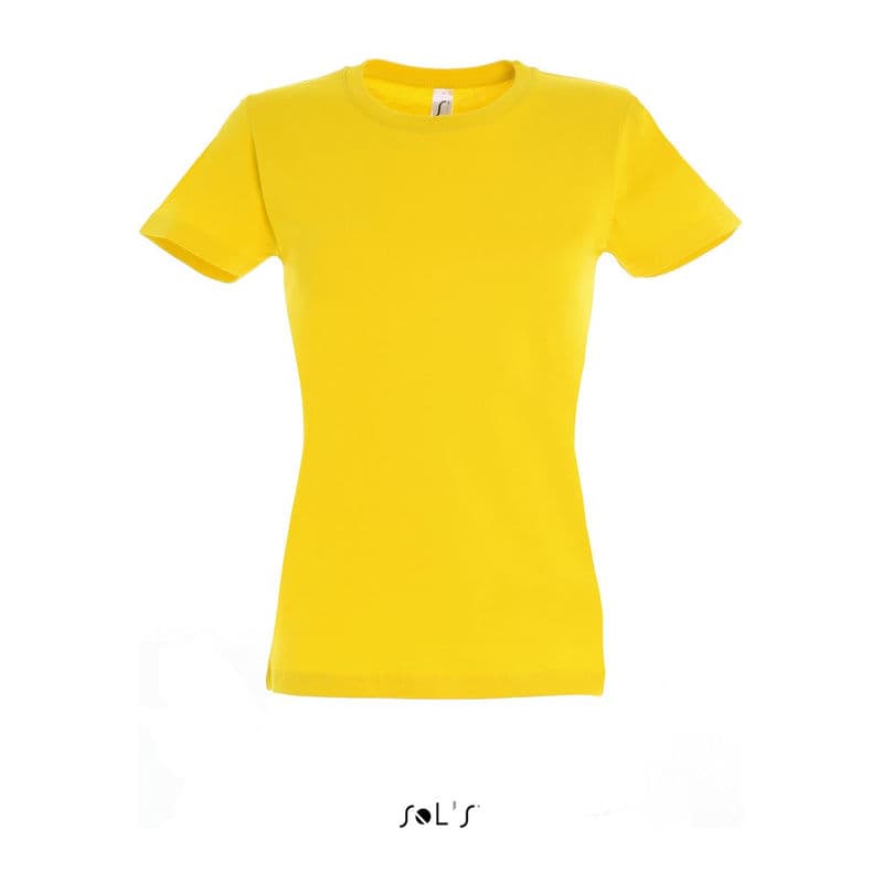 SOL'S IMPERIAL WOMAN ROUND COLLAR T-SHIRT coloris Jaune or