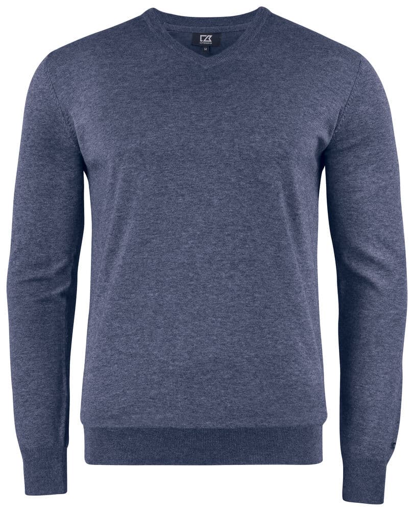 Pull Cutter & Buck Oakville col V homme coloris Marine chiné