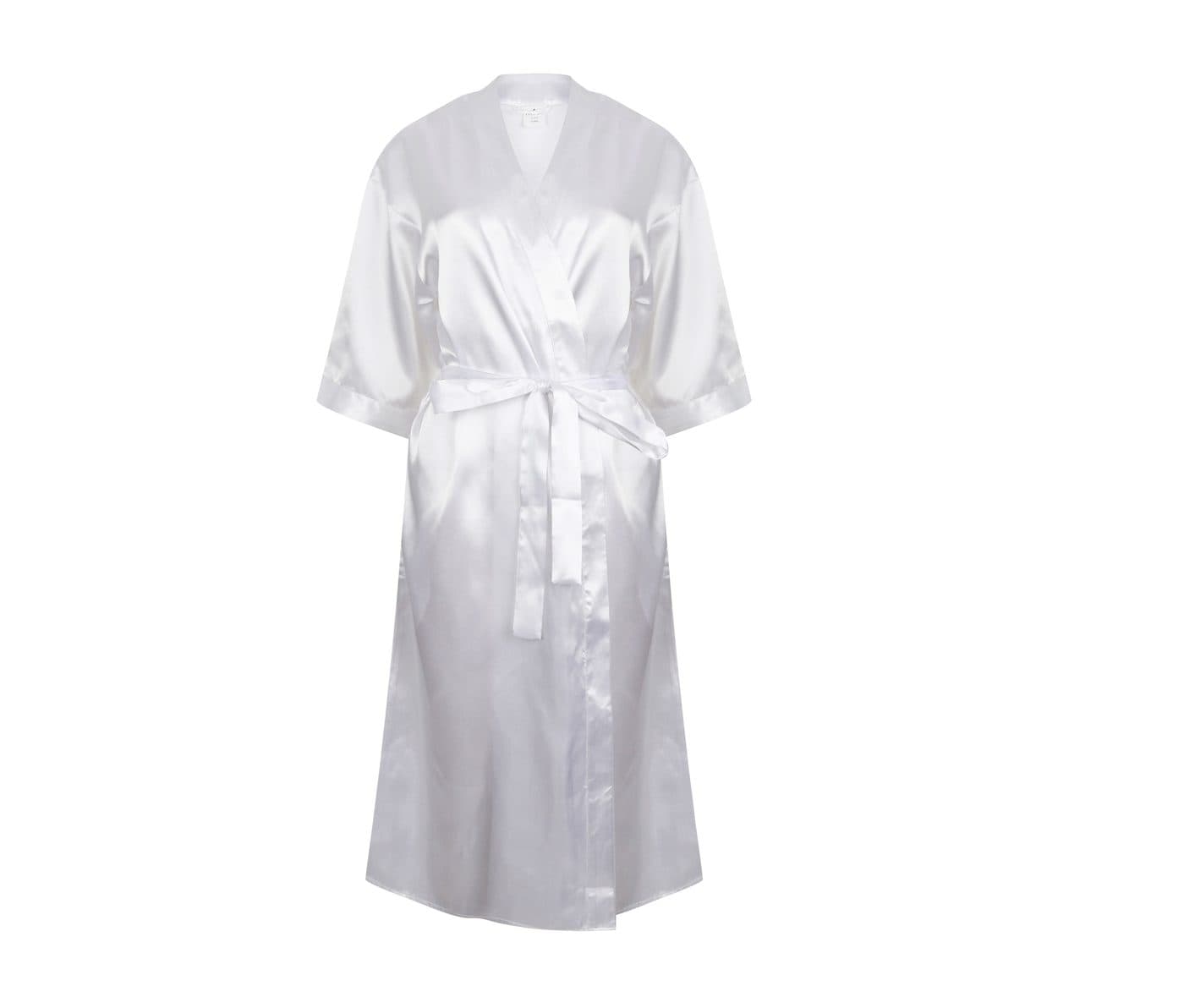 LADIES SATIN ROBE coloris Blanc