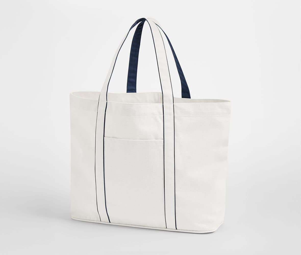 COURTSIDE LARGE TOTE coloris Blanc doux / Bleu marine