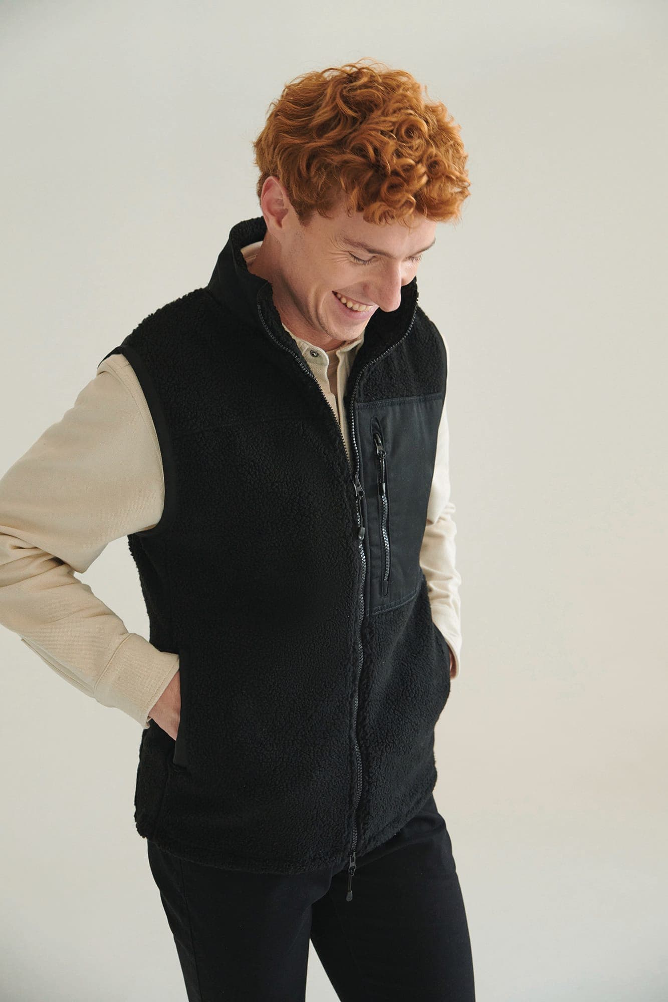 Gilet sherpa recyclé en situation