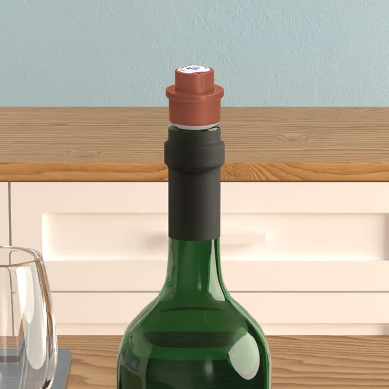 BOUCHON DE BOUTEILLE AVEC POMPE VIDE D'AIR, POMPE A VIN en situation