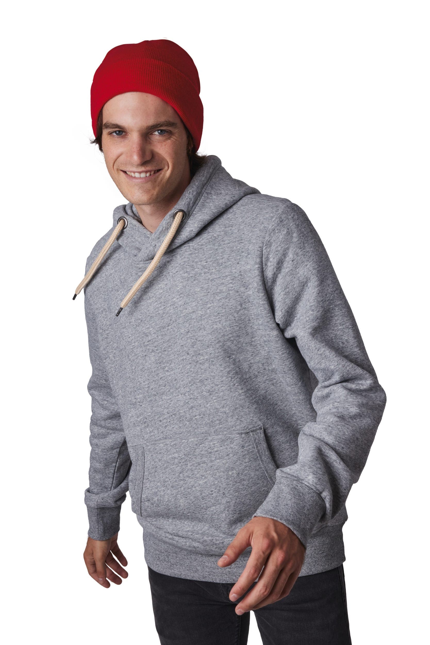 Bonnet recyclé avec revers tricoté en situation