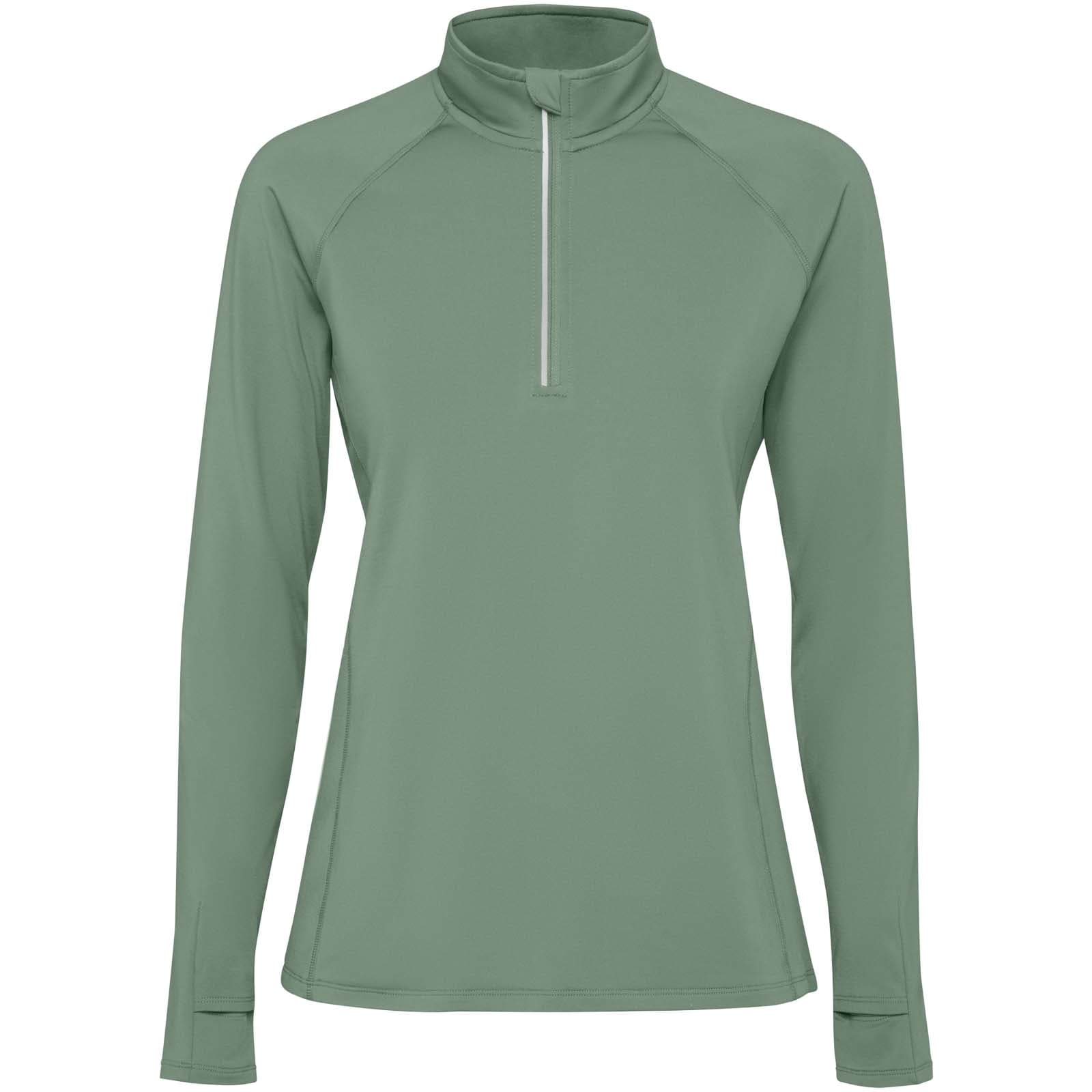 Sweatshirt de 200 g/m² Estambul à manches longues et demi-zip pour femme coloris Vert laurier