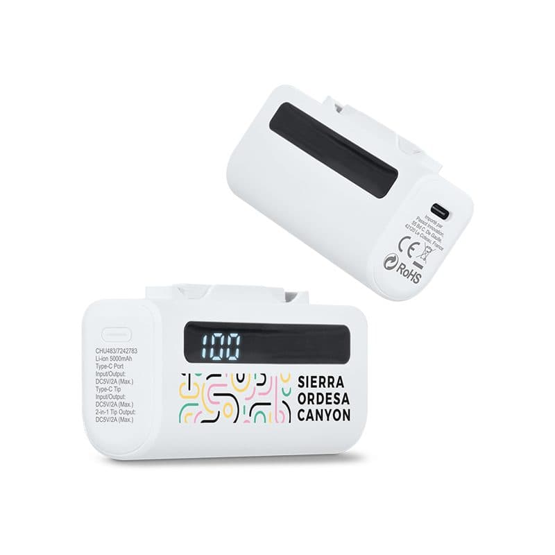BATTERIE EXTERNE POWER BANK COMPACT 5000 mAh EN rABS en situation