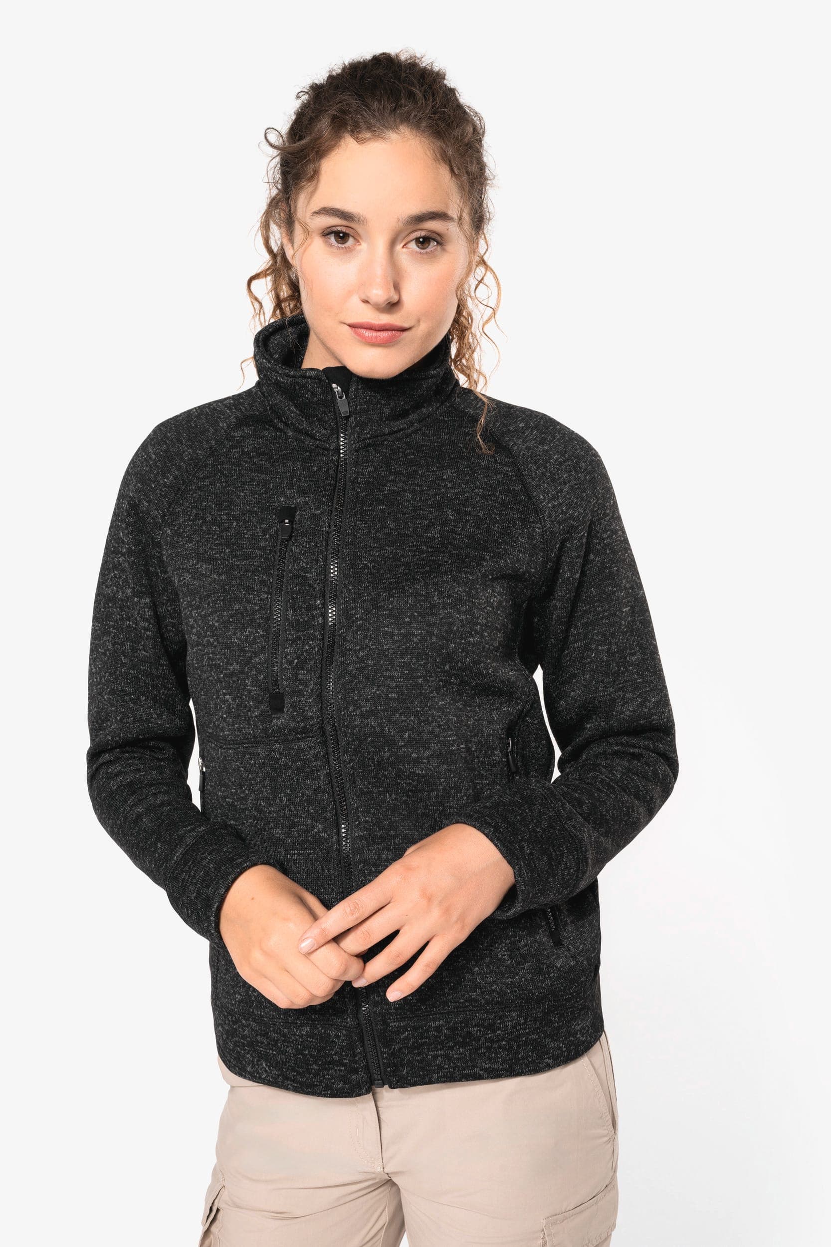 Veste zippée chinée femme en situation