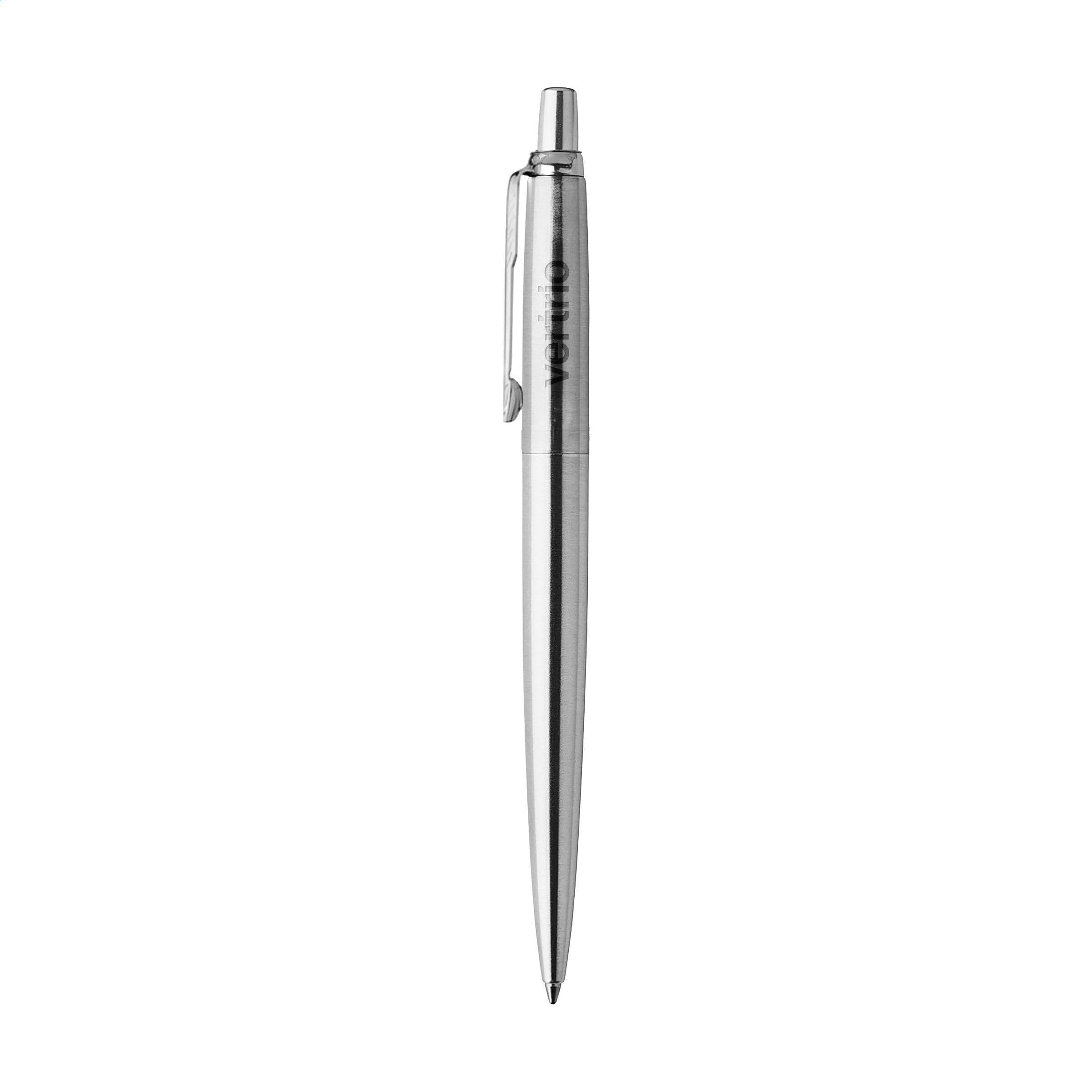 Stylo à bille Parker Jotter acier inox bleu en situation