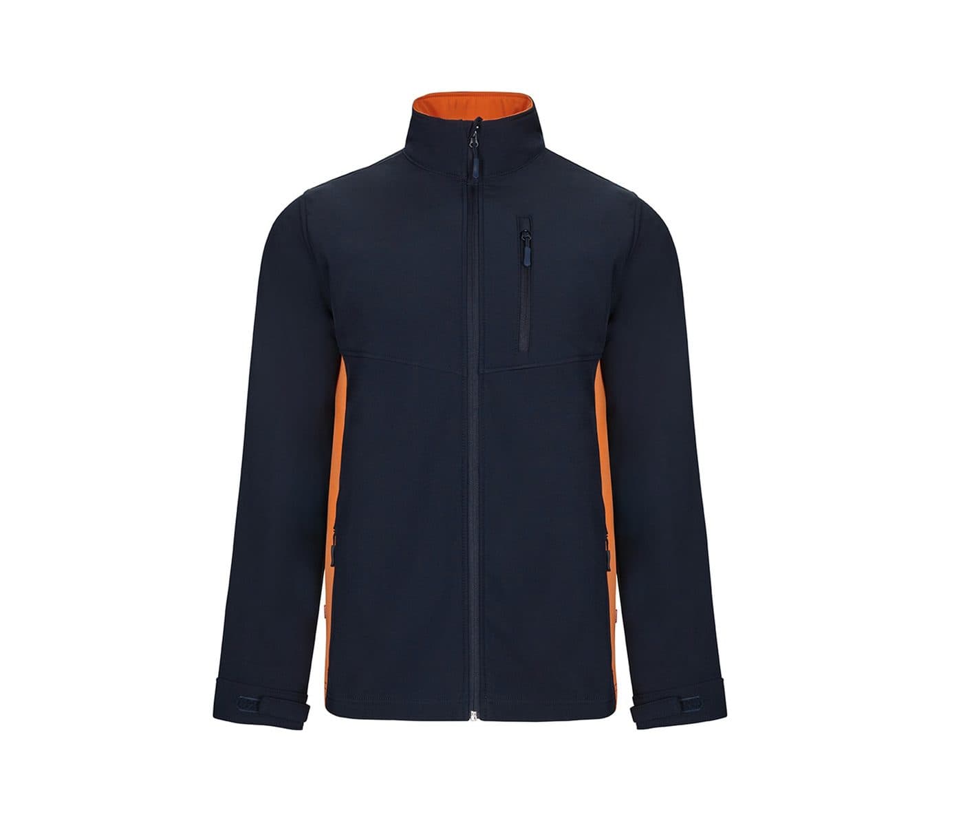 BLOUSON SOFTSHELL BICOLORE coloris Marine / Orange
