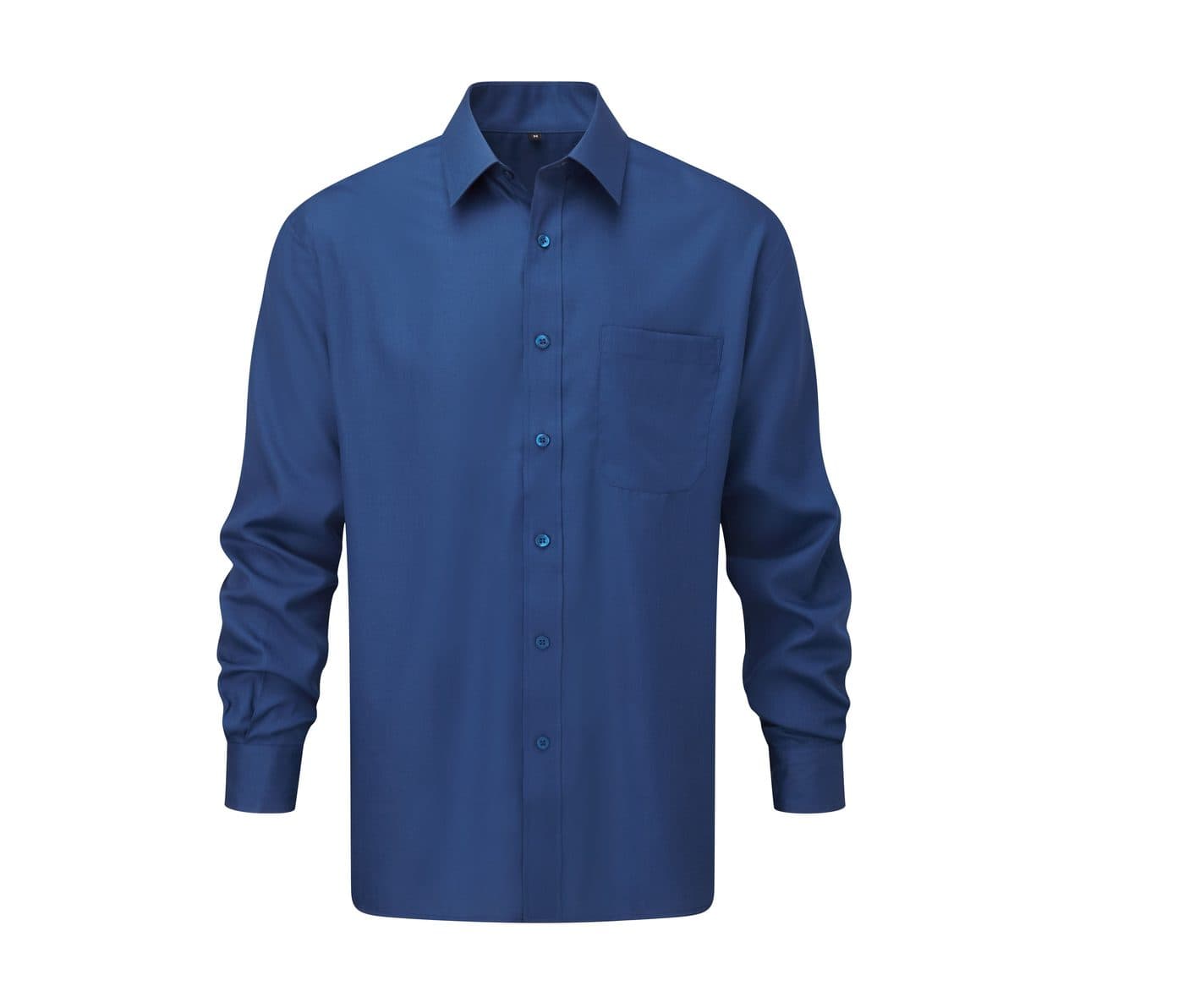MEN'S LONG SLEEVE CLASSIC POLYCOTTON POPLIN SHIRT coloris Bleu roi vif