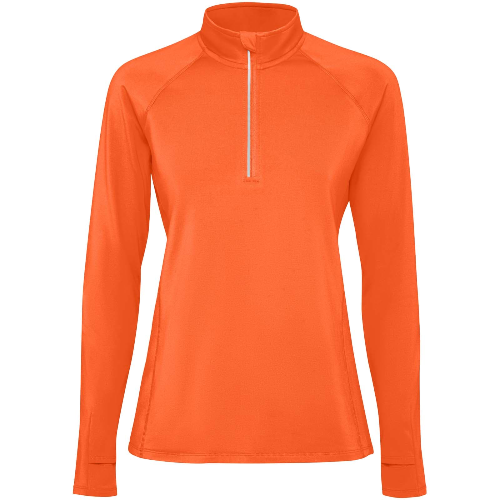 Sweatshirt de 200 g/m² Estambul à manches longues et demi-zip pour femme coloris Orange feu