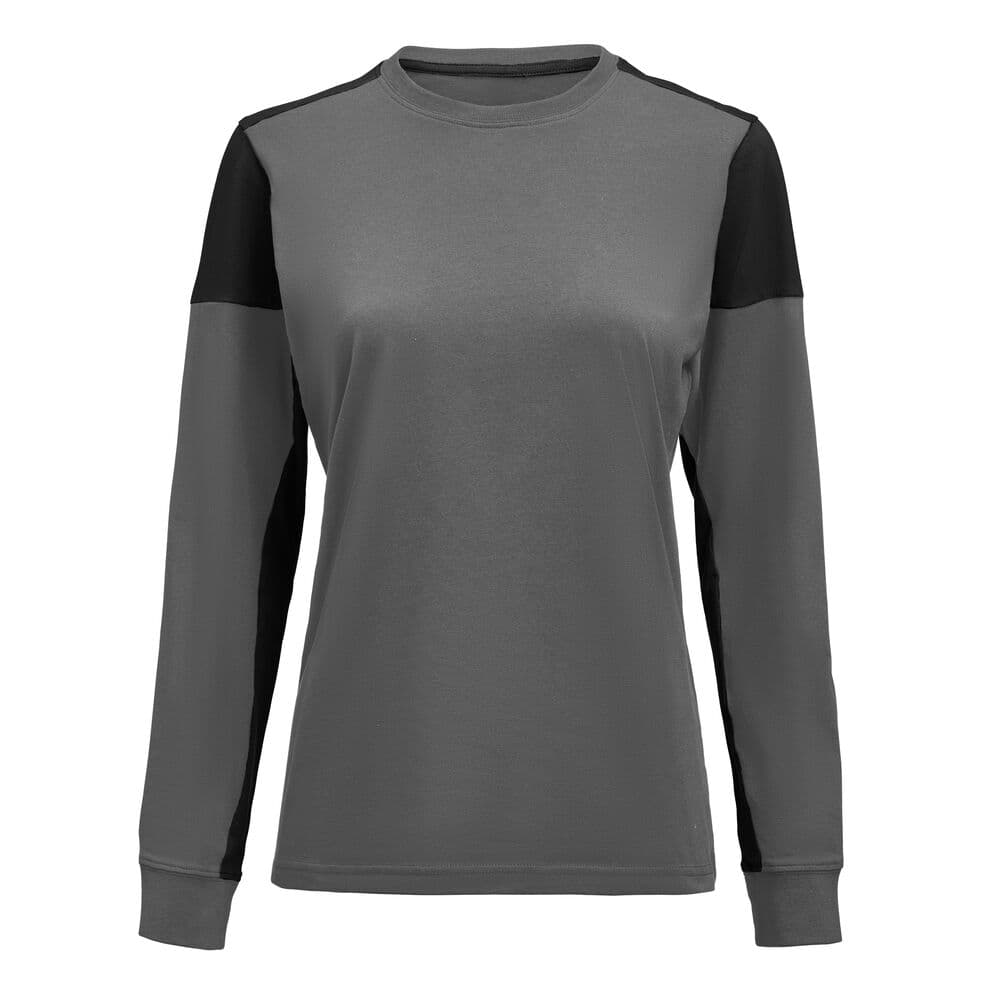 Prime T-Shirt Manches Longues Femmes coloris Gris Acier / Noir
