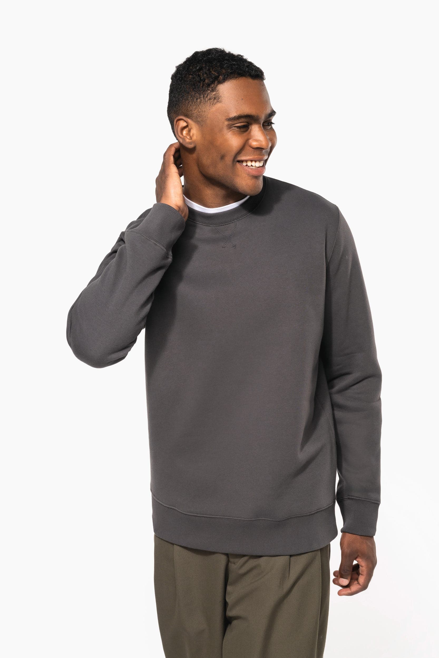 Sweat-shirt col rond unisexe en situation