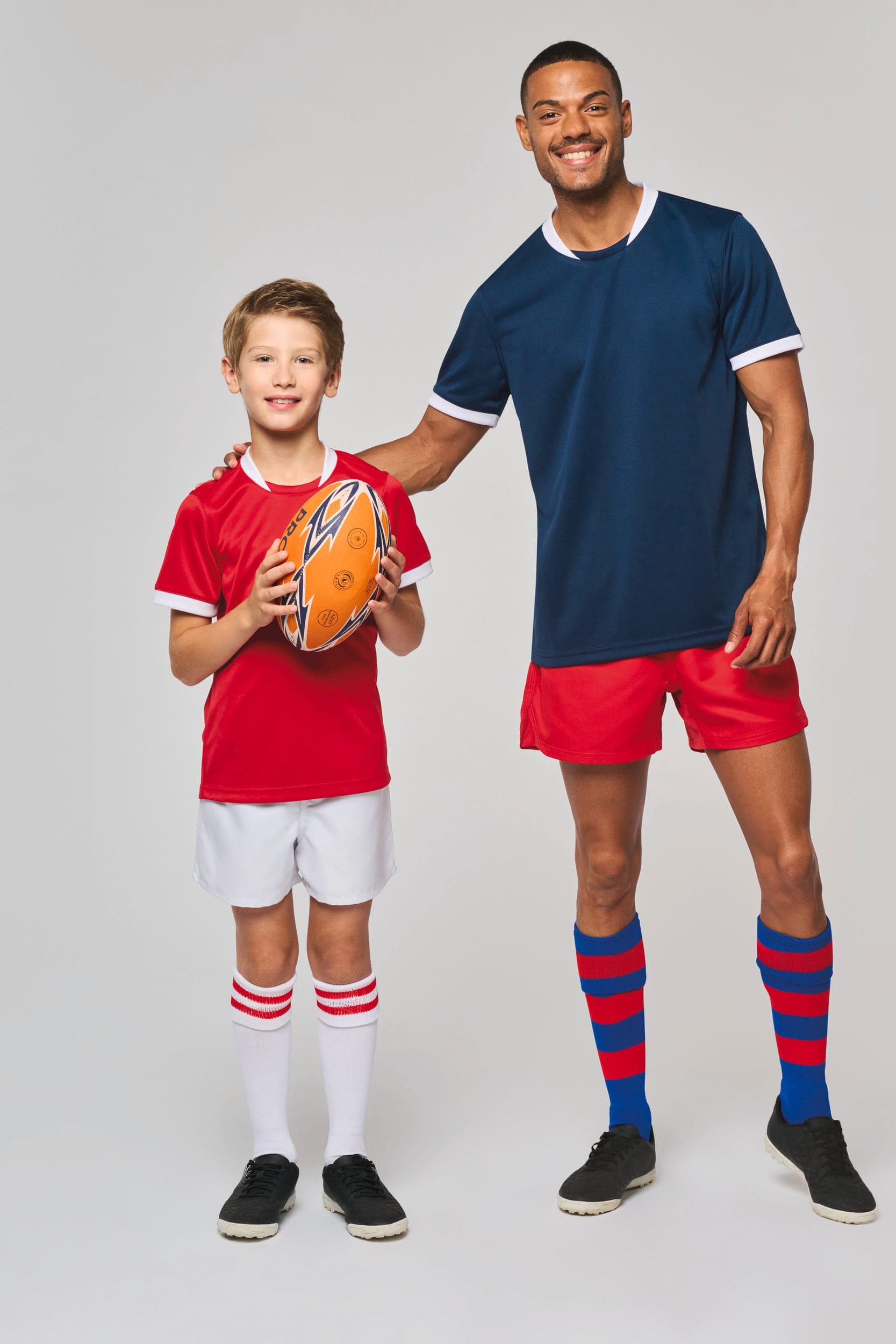 Maillot de rugby manches courtes unisexe en situation