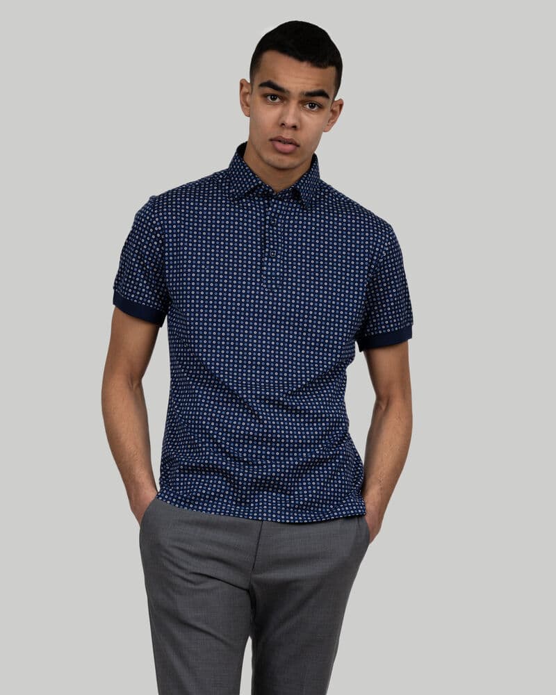 Indigo Bow 131 Polo Piqué Slim Fit Hommes coloris Imprimé Bleu
