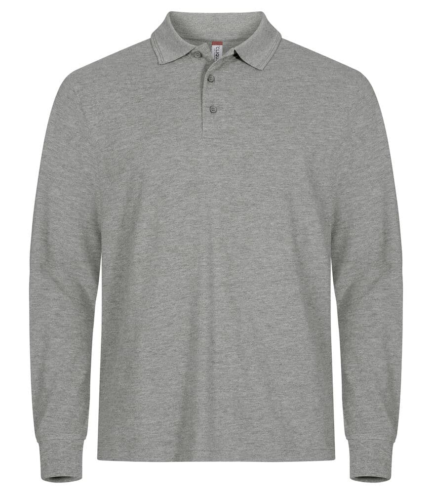 Clique Manhattan L/S Polo coloris Gris chiné