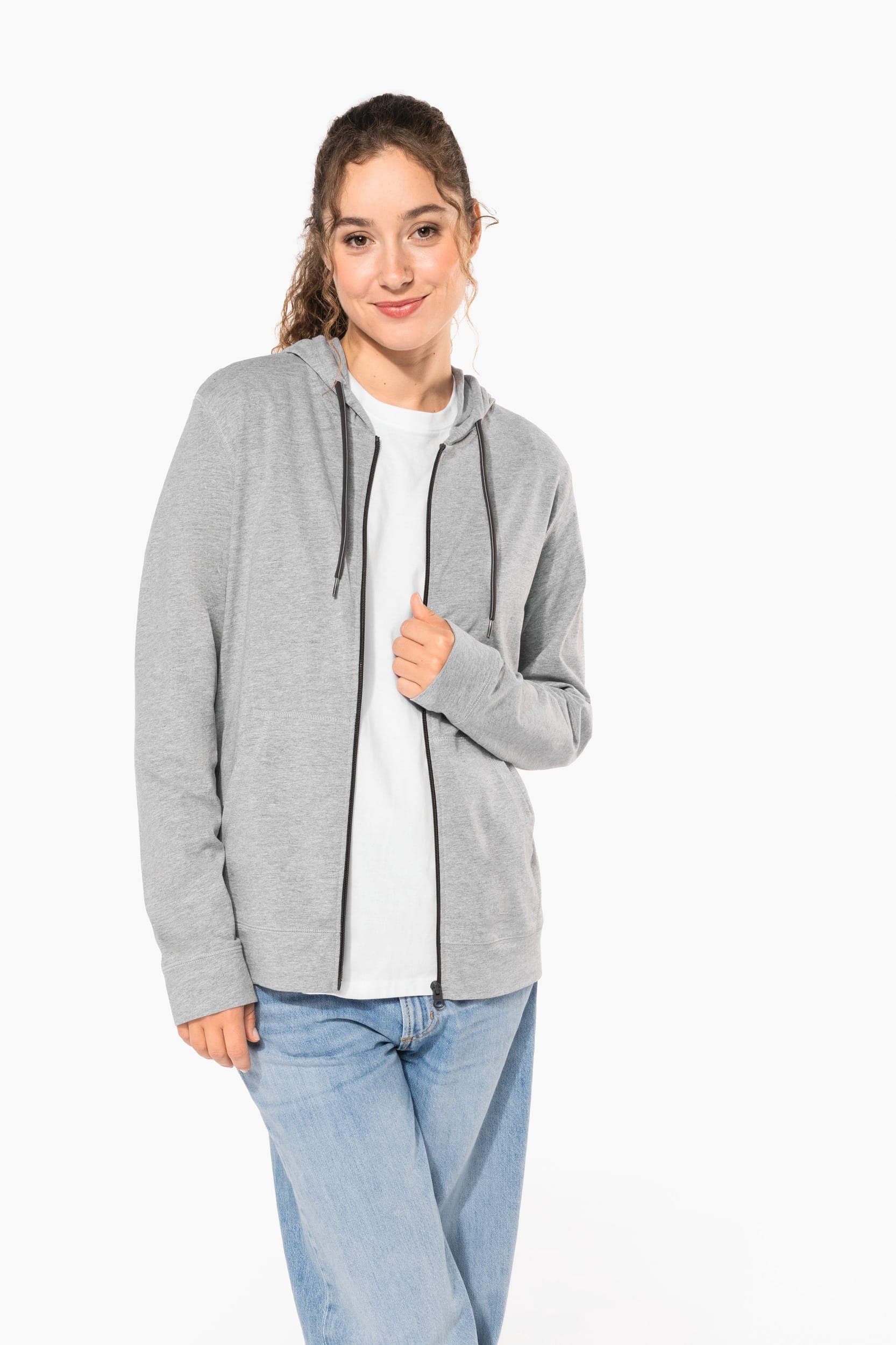 Veste coton légère à capuche en situation