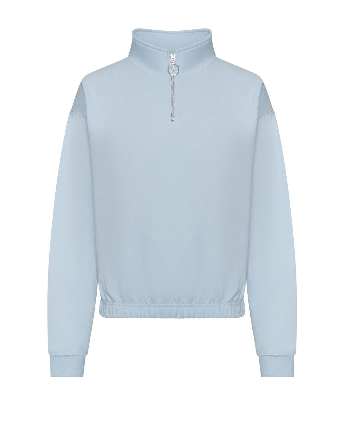 WOMEN'S CROPPED 1/4 ZIP SWEAT coloris Bleu ciel