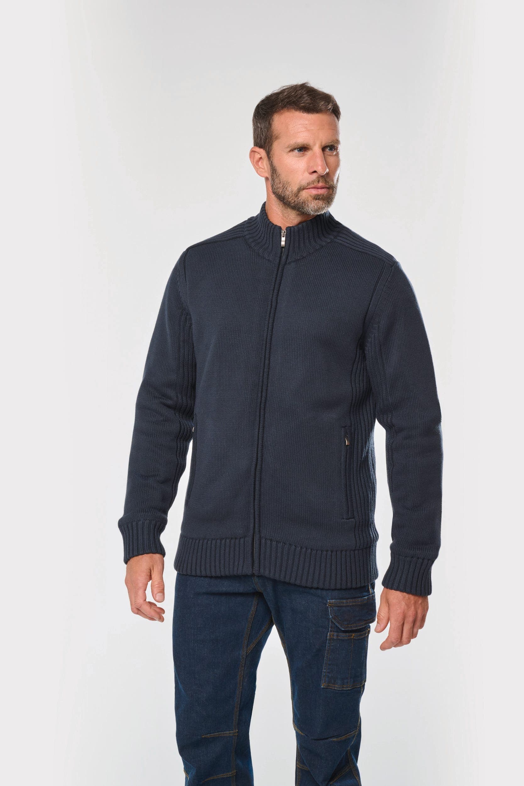 Cardigan doublé polaire homme