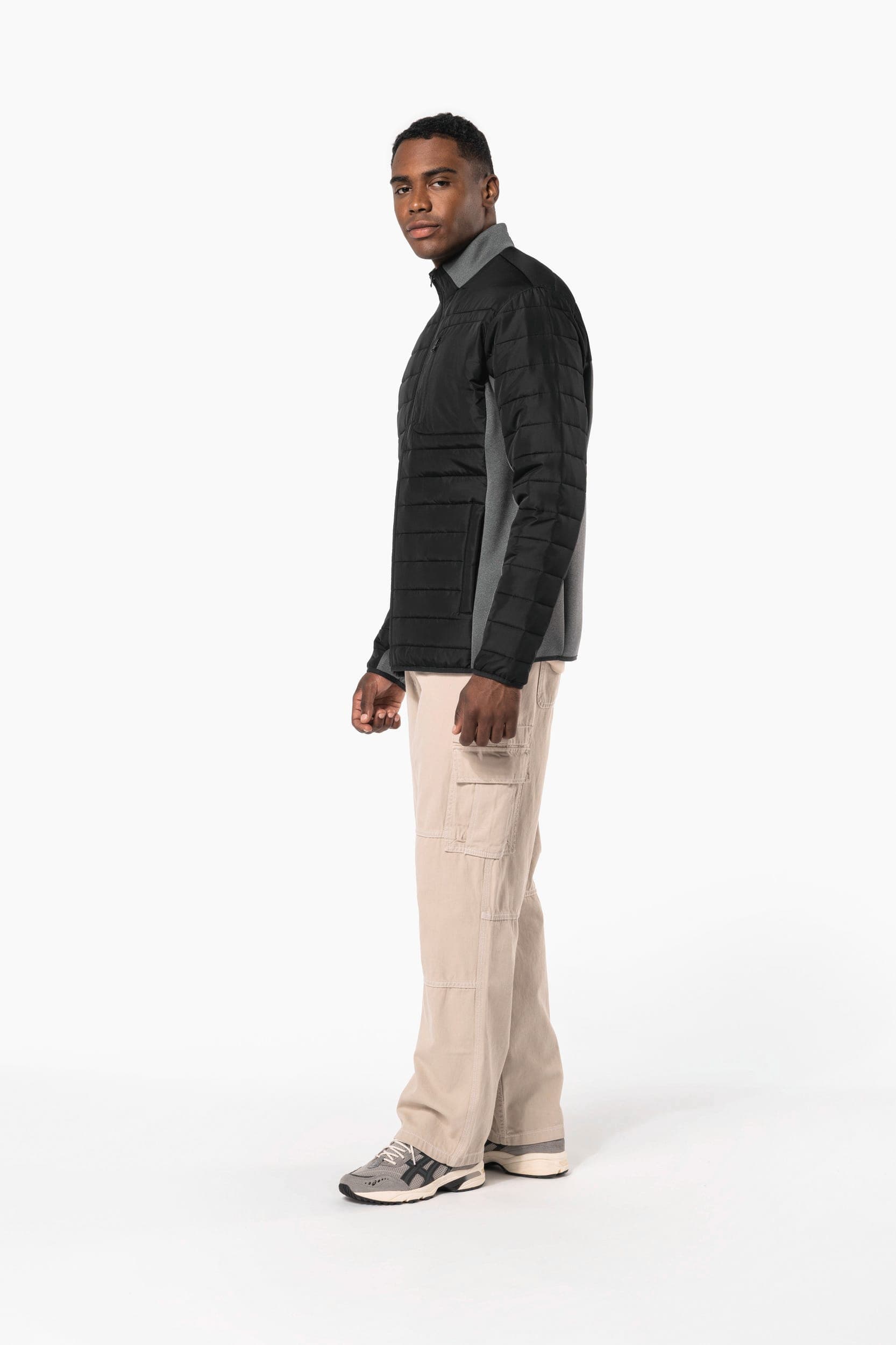Veste bi-matière homme en situation